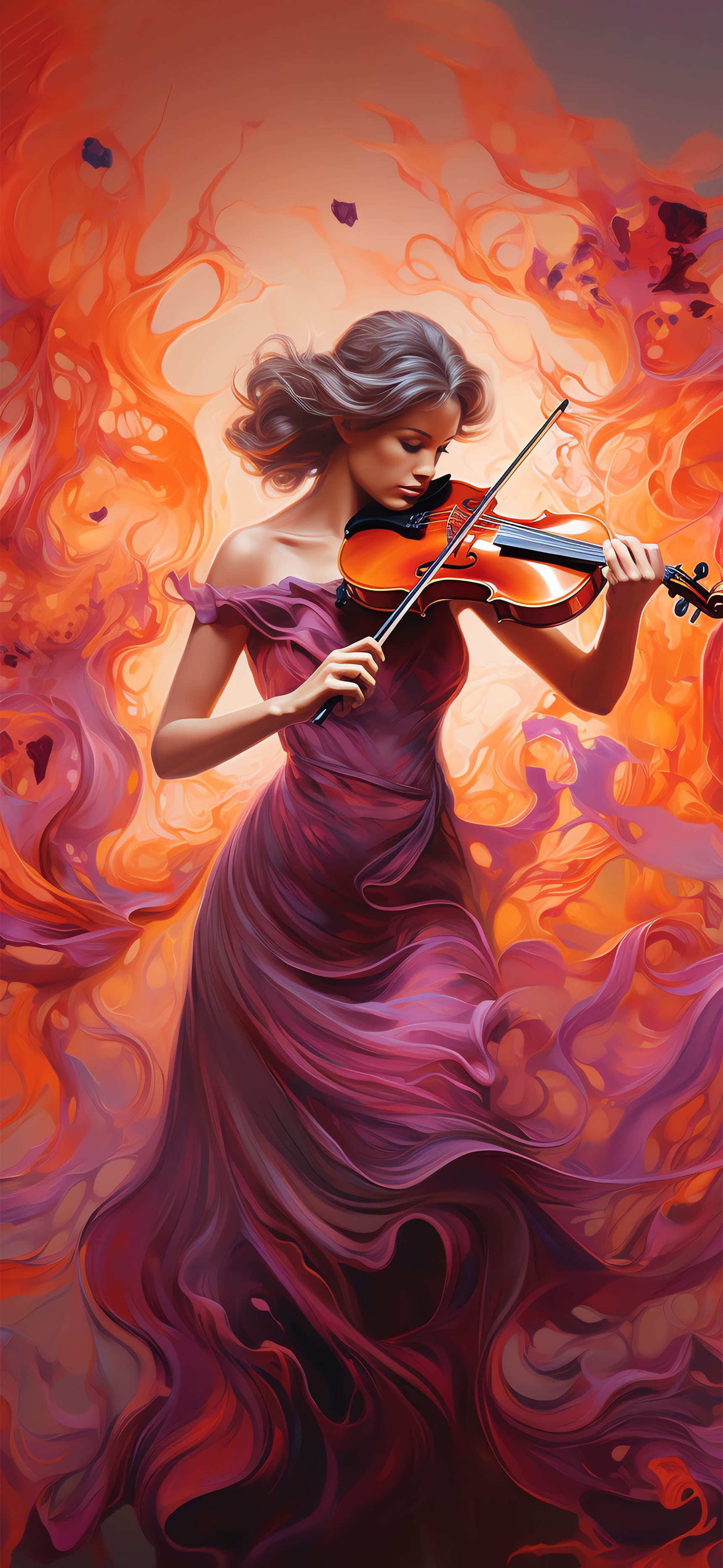 Violin Lady Serenade - Pro phone wallpaper