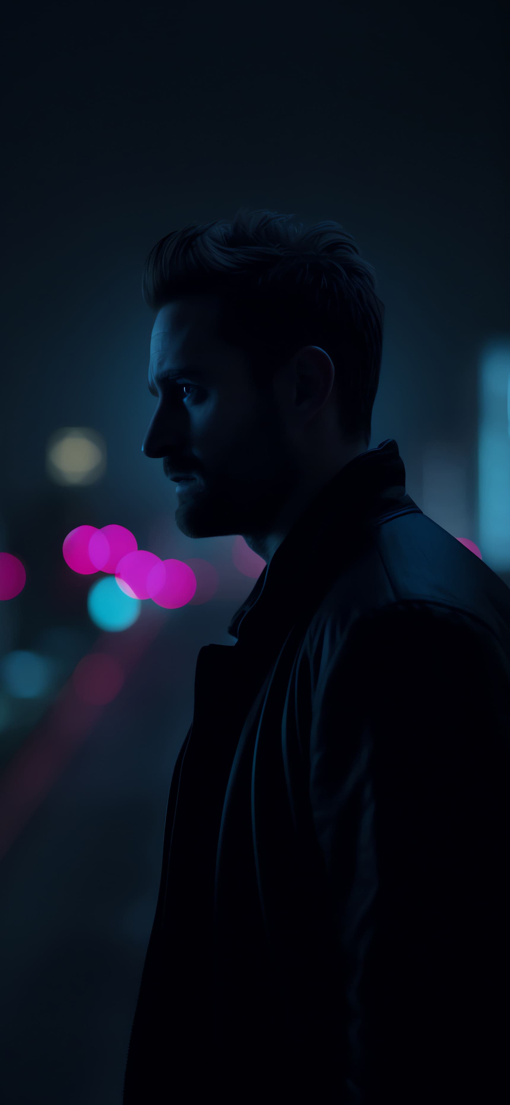 Nighttime City Silhouette - Pro phone wallpaper