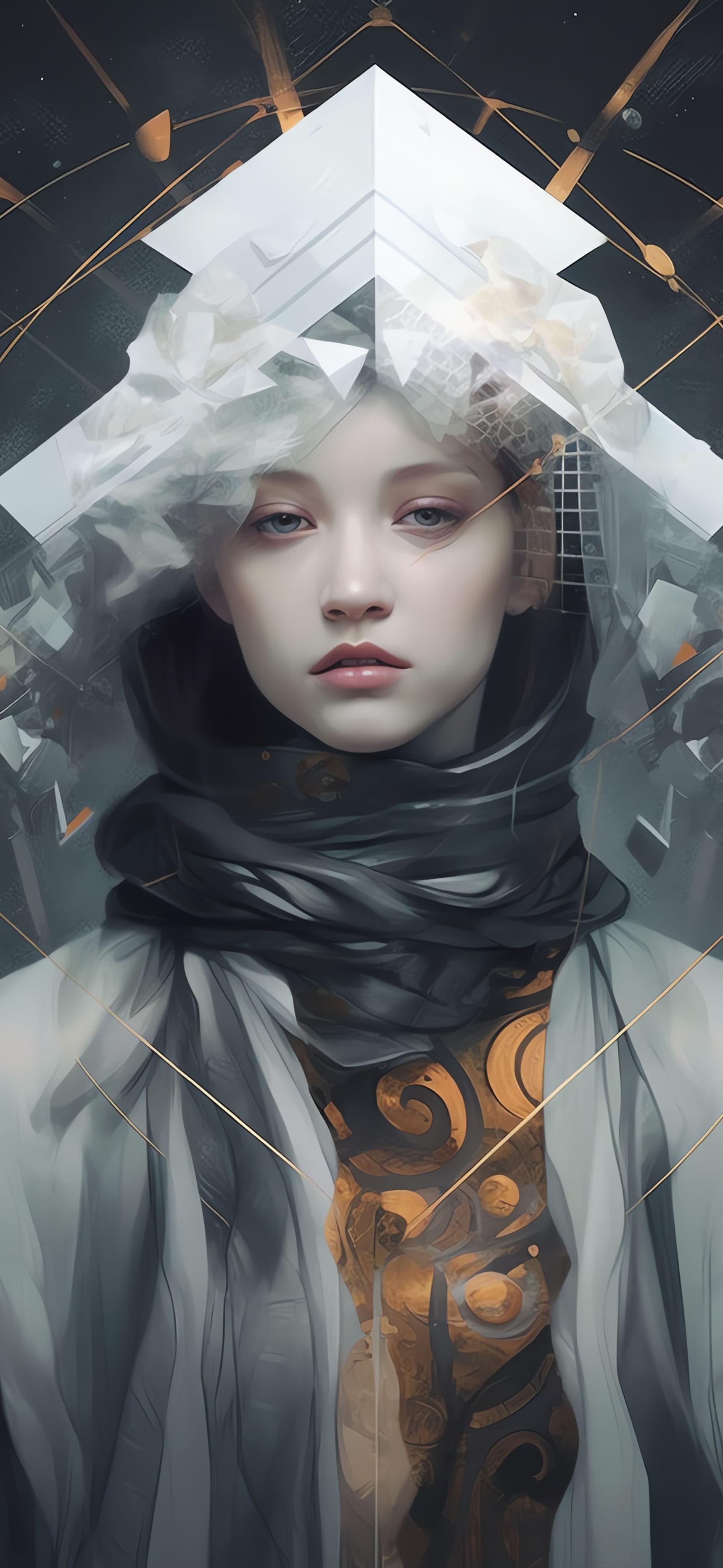 Ethereal Gaze Portrait - Pro phone wallpaper