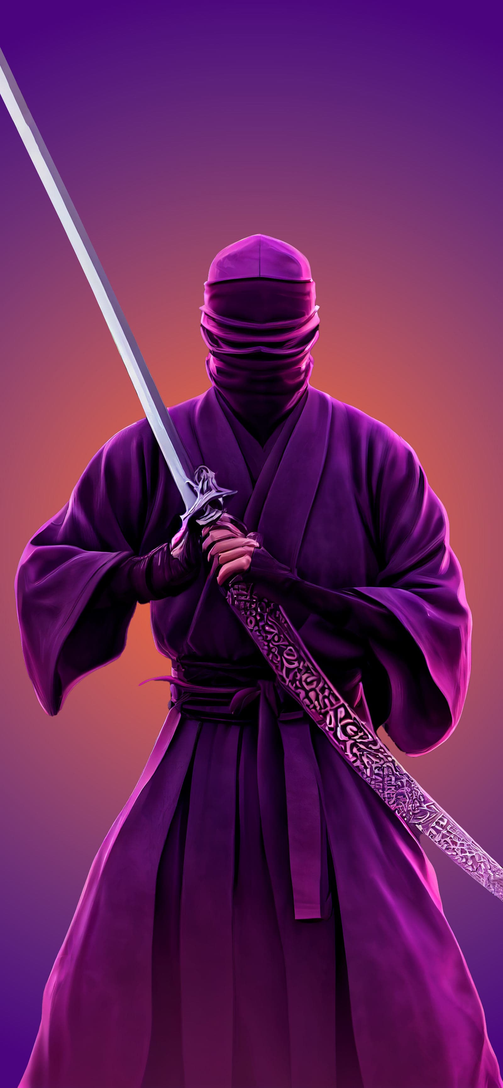 Purple Ninja Sword - Pro phone wallpaper