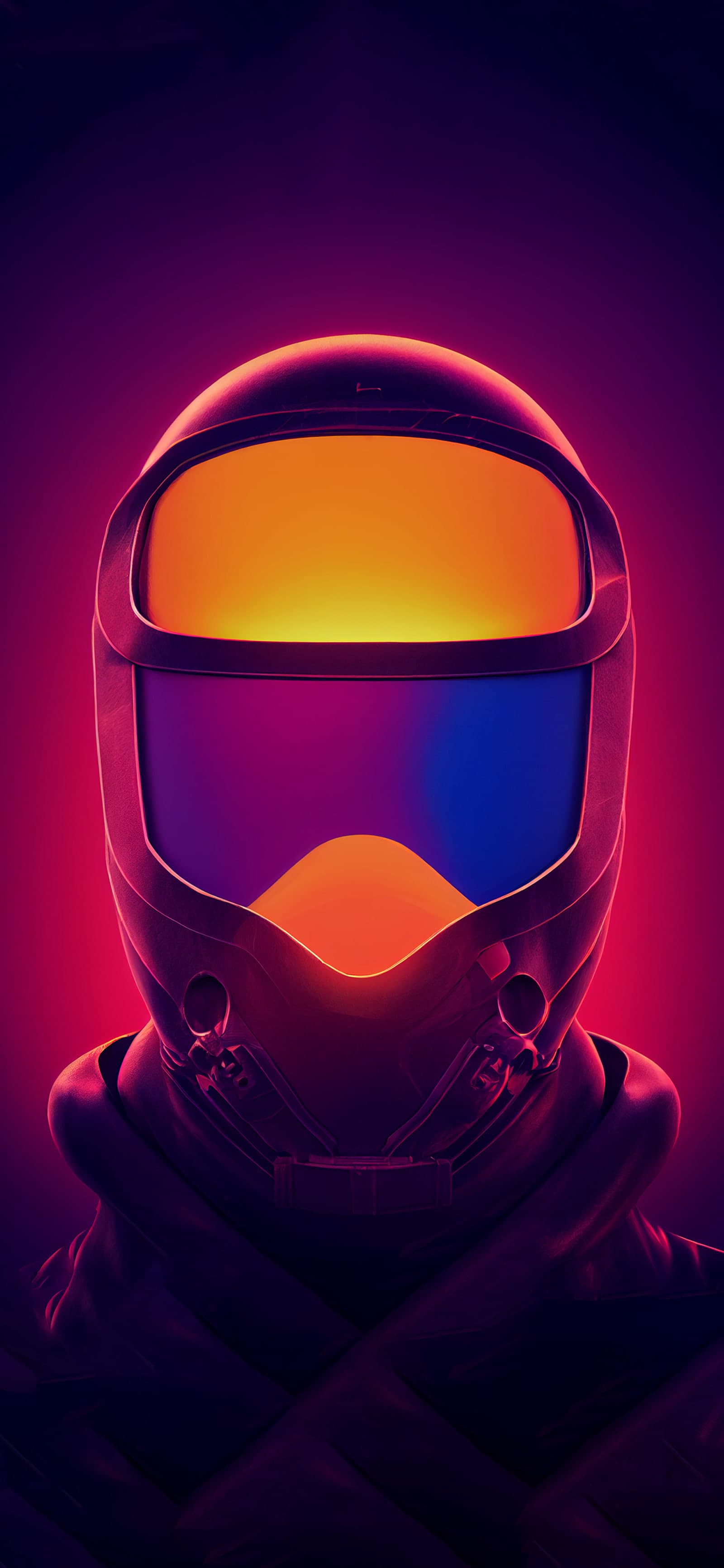 Retro Helmet Portrait - Pro phone wallpaper