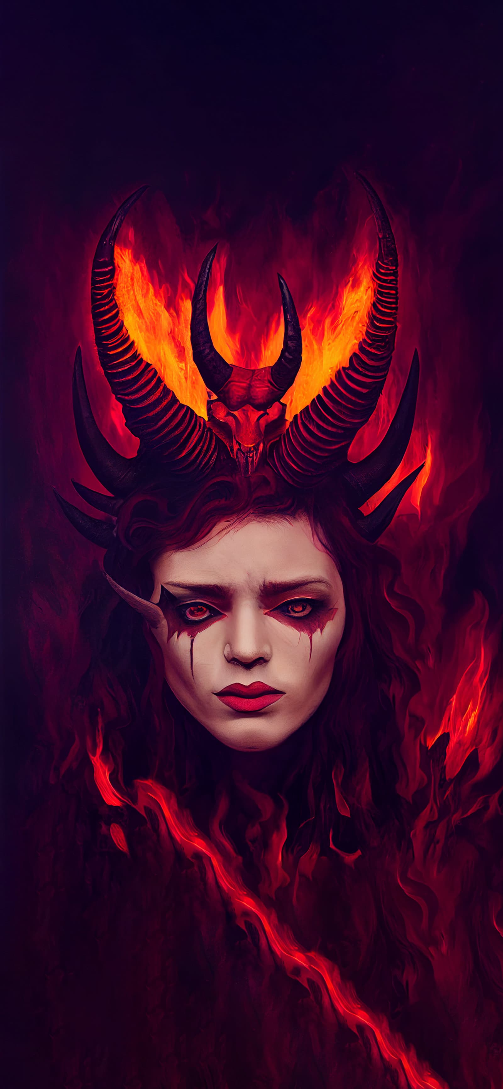 Infernal Queen Portrait - Pro phone wallpaper