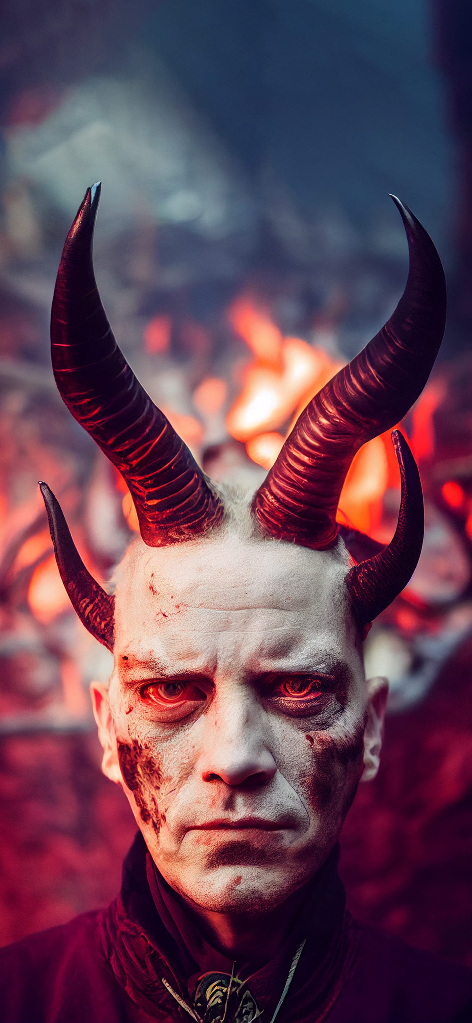 Demonic Horned Face - Pro phone wallpaper