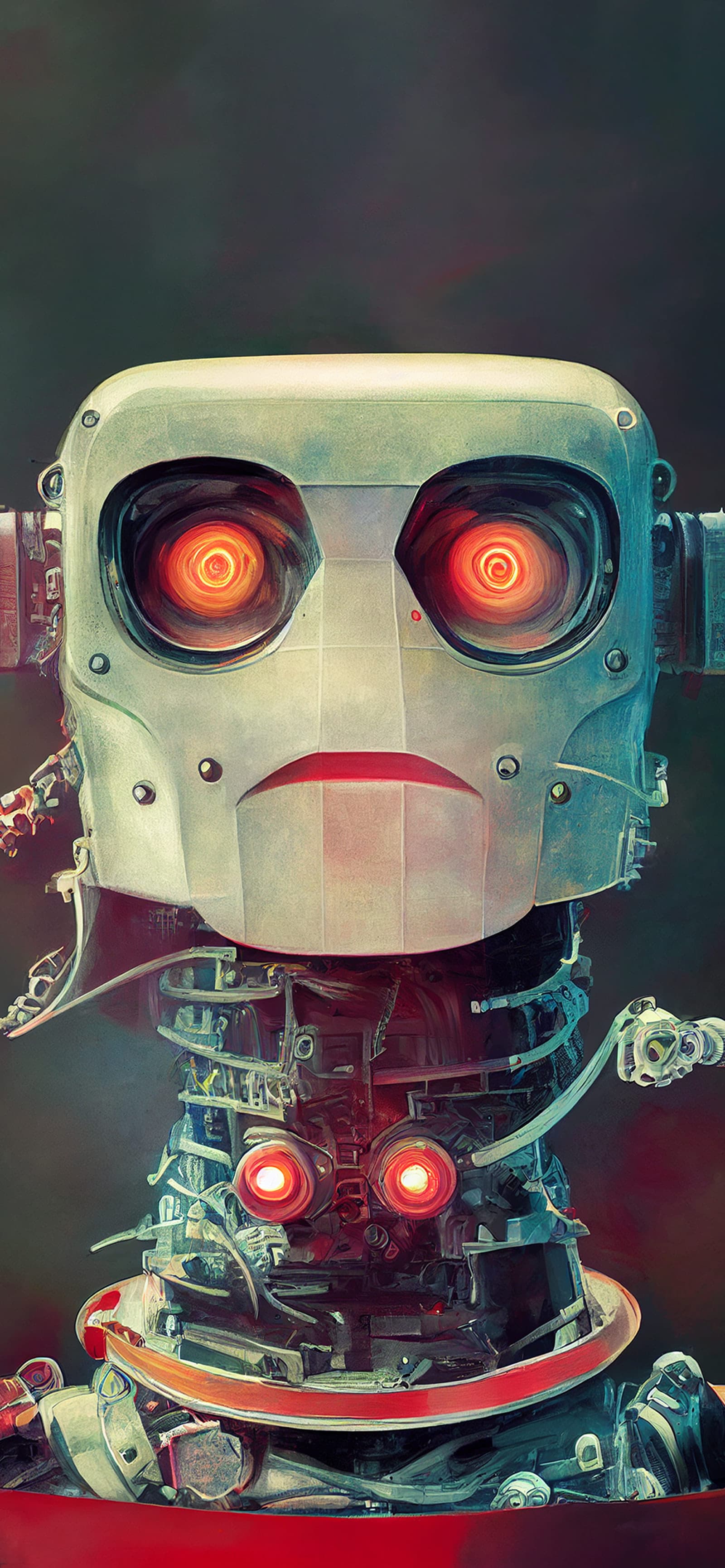 Retro Robot Gaze - Pro phone wallpaper