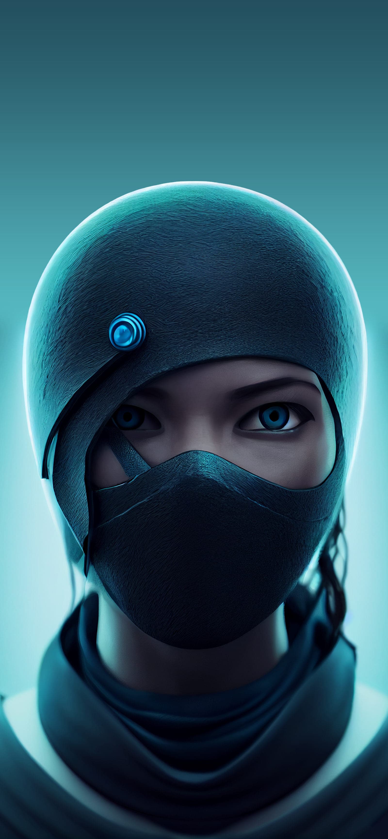 Cyberpunk Ninja Portrait - Pro phone wallpaper