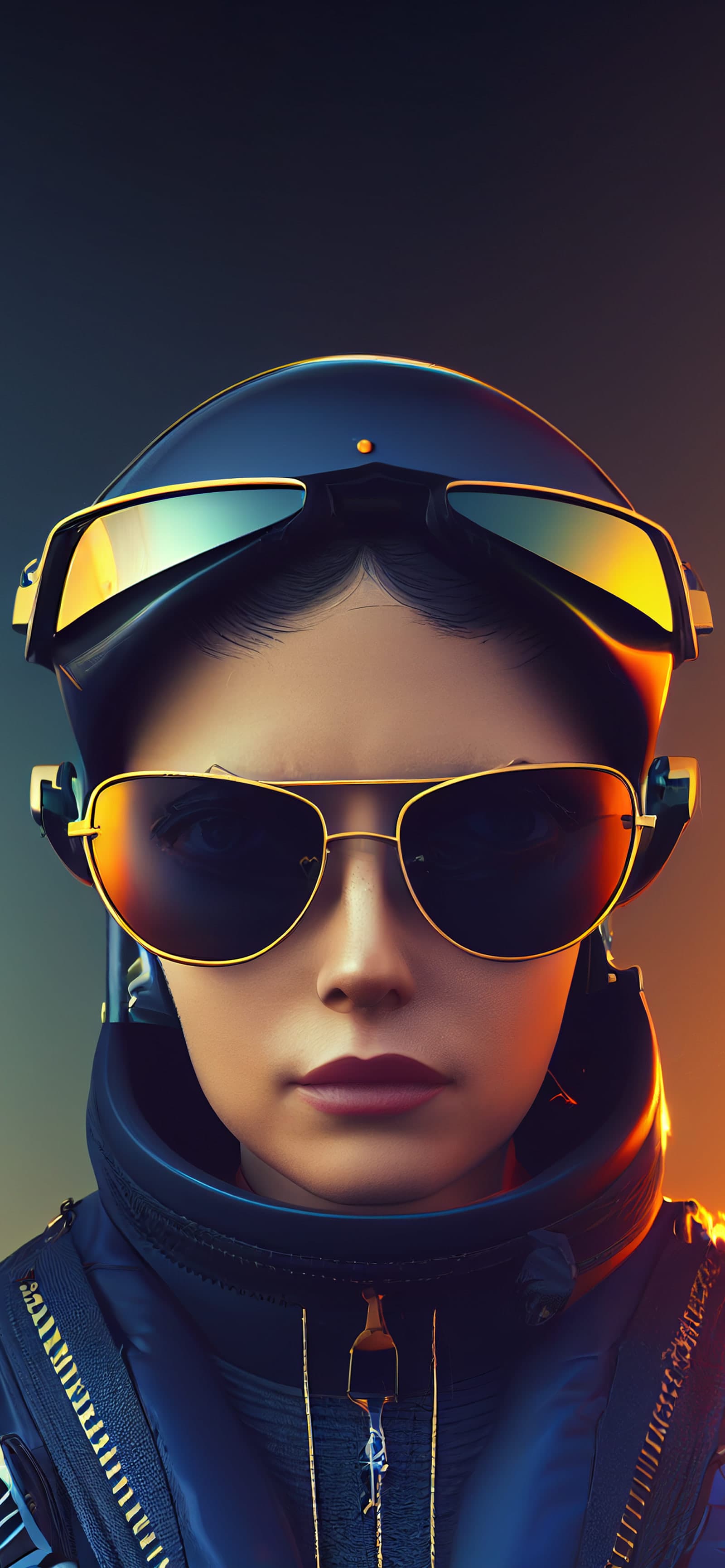 Aviator Glam Portrait - Pro phone wallpaper