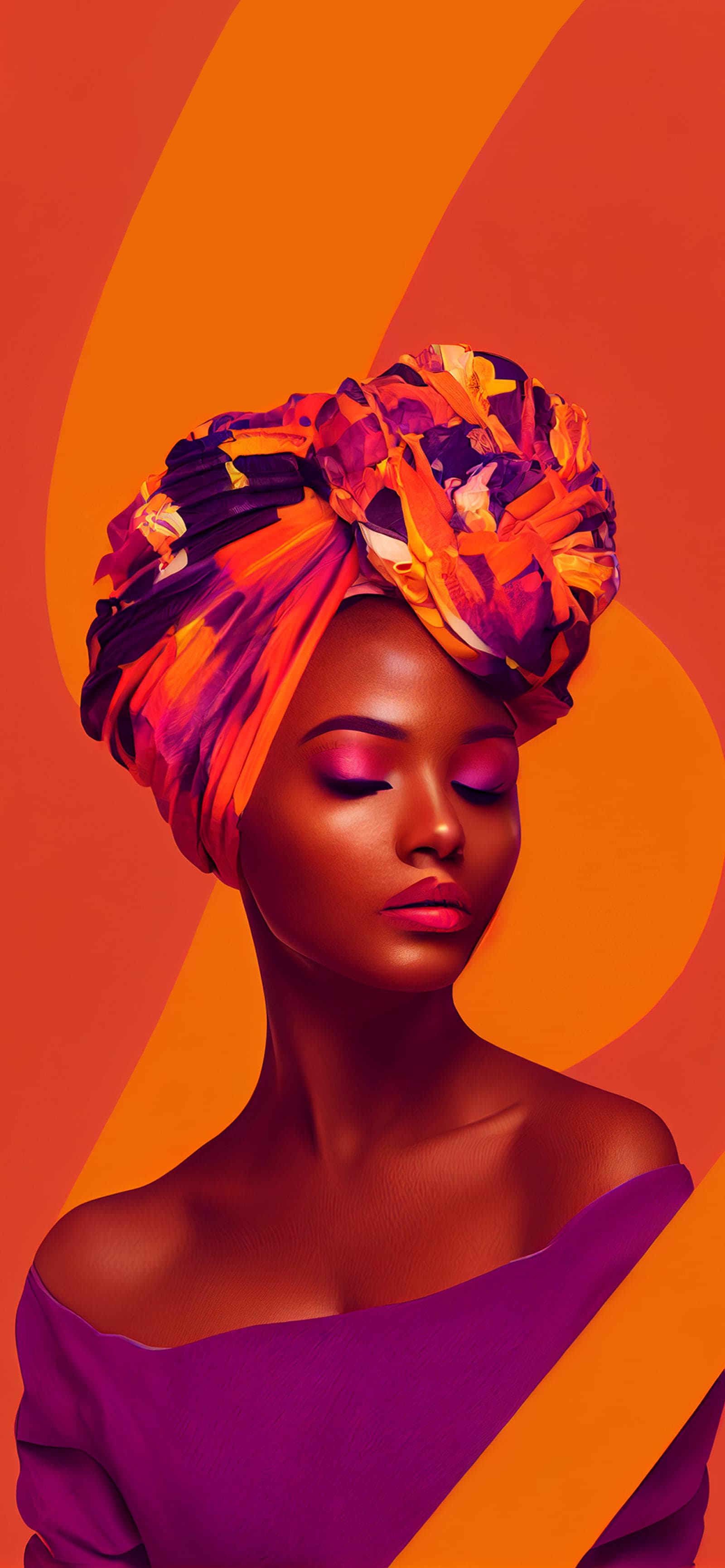 Orange Turban Beauty - Pro phone wallpaper