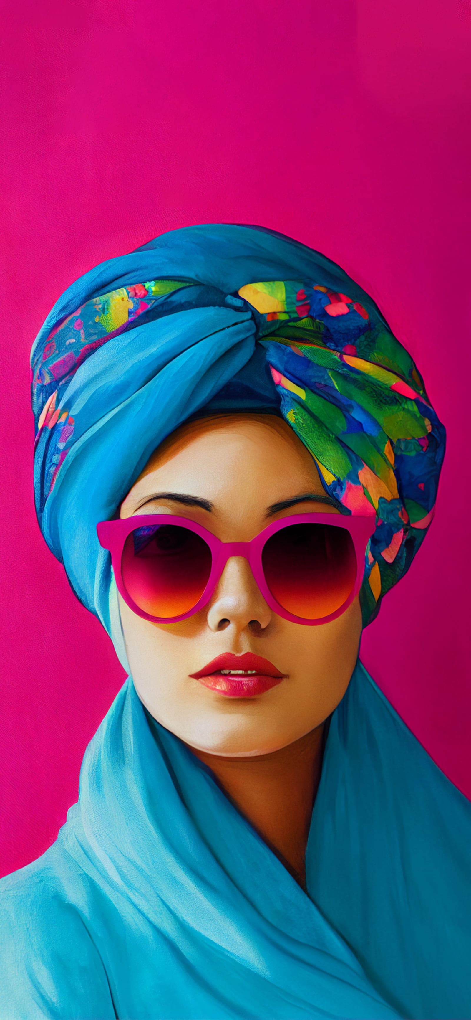 Turquoise Turban Portrait - Pro phone wallpaper