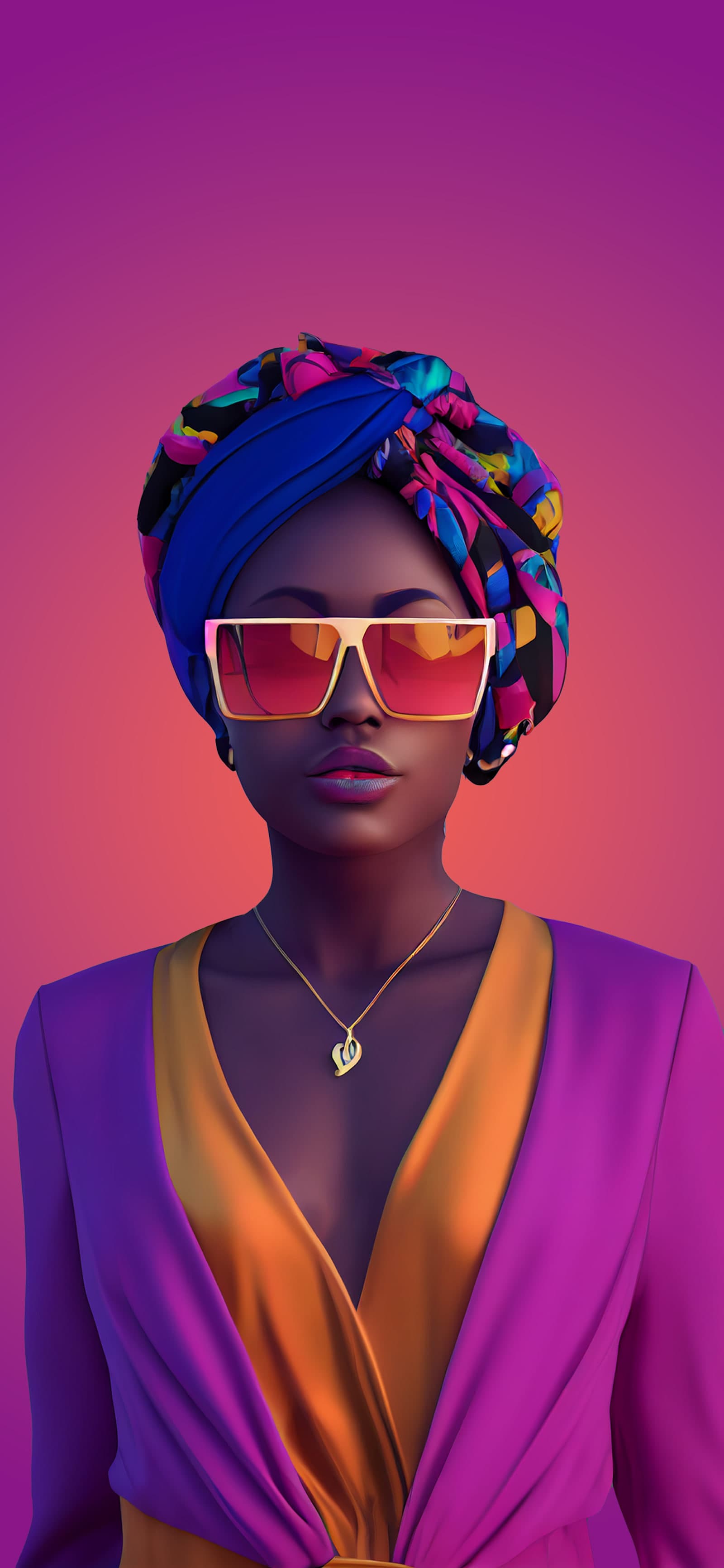 Regal Headwrap Portrait - Pro phone wallpaper