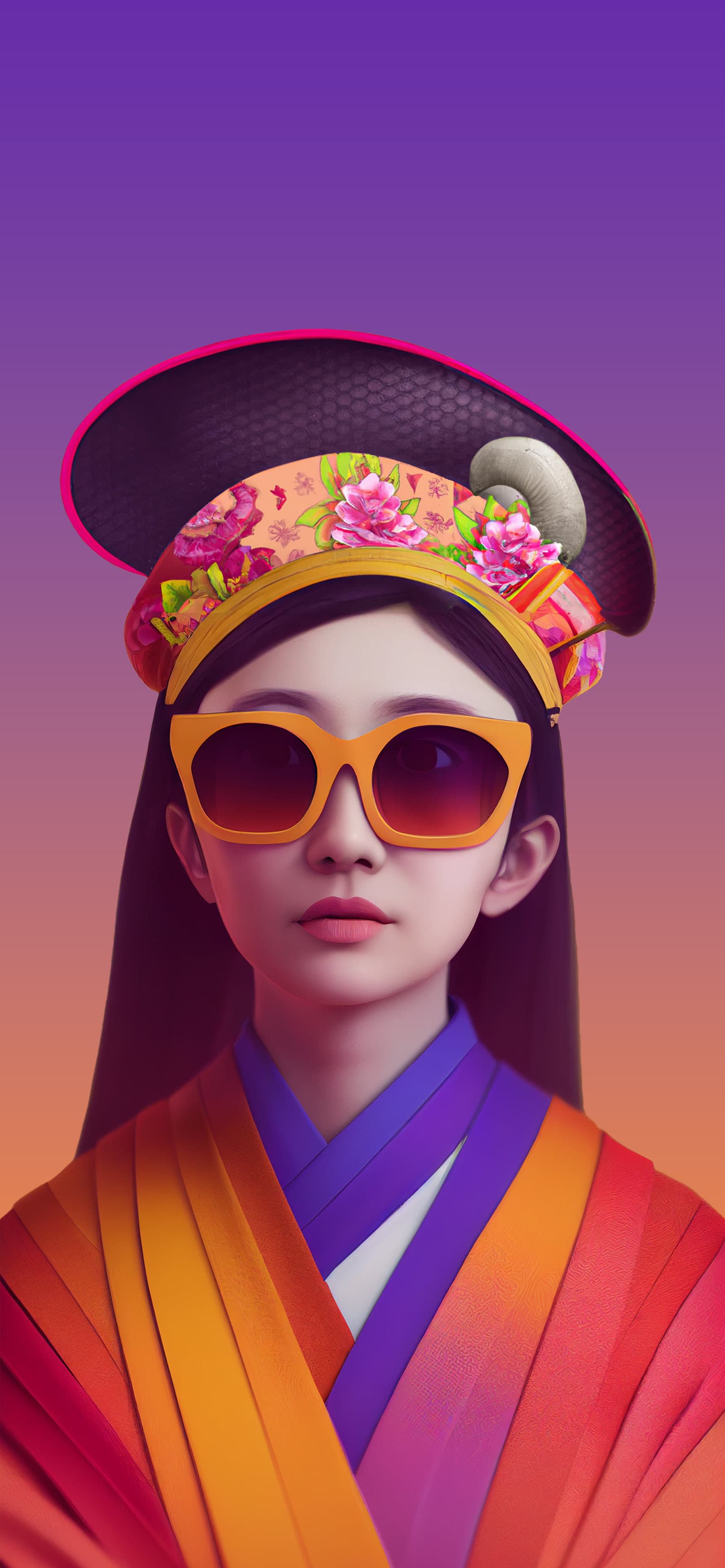 Stylish Hat Portrait - Pro phone wallpaper