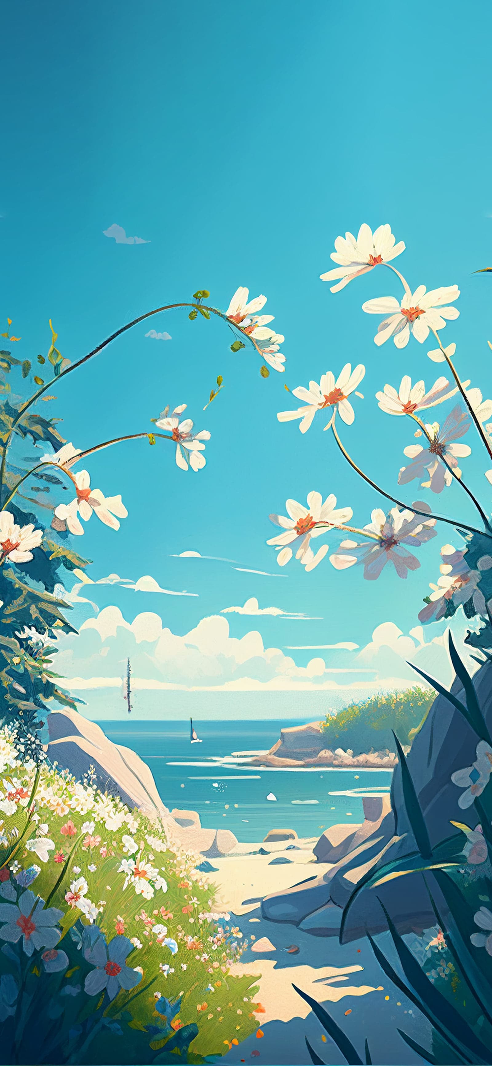 Coastal Flower View - Pro phone wallpaper