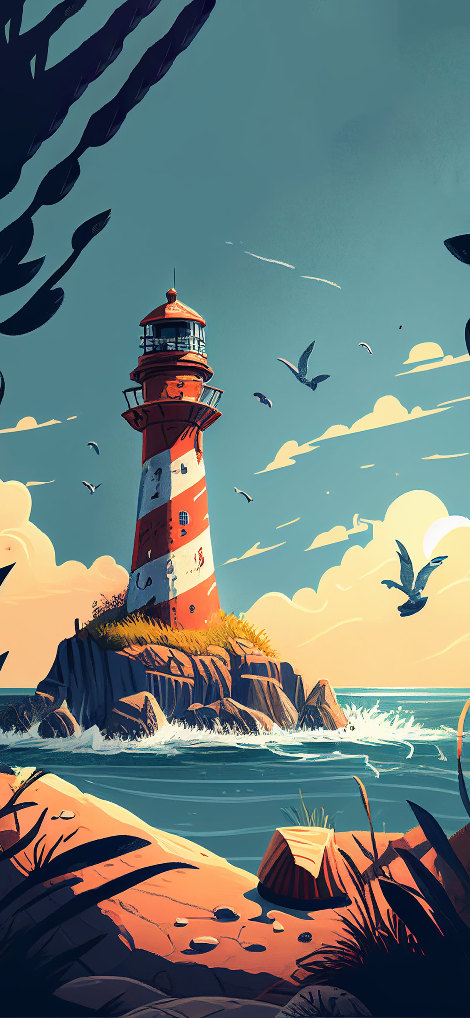 Coastal Lighthouse View - Pro phone wallpaper
