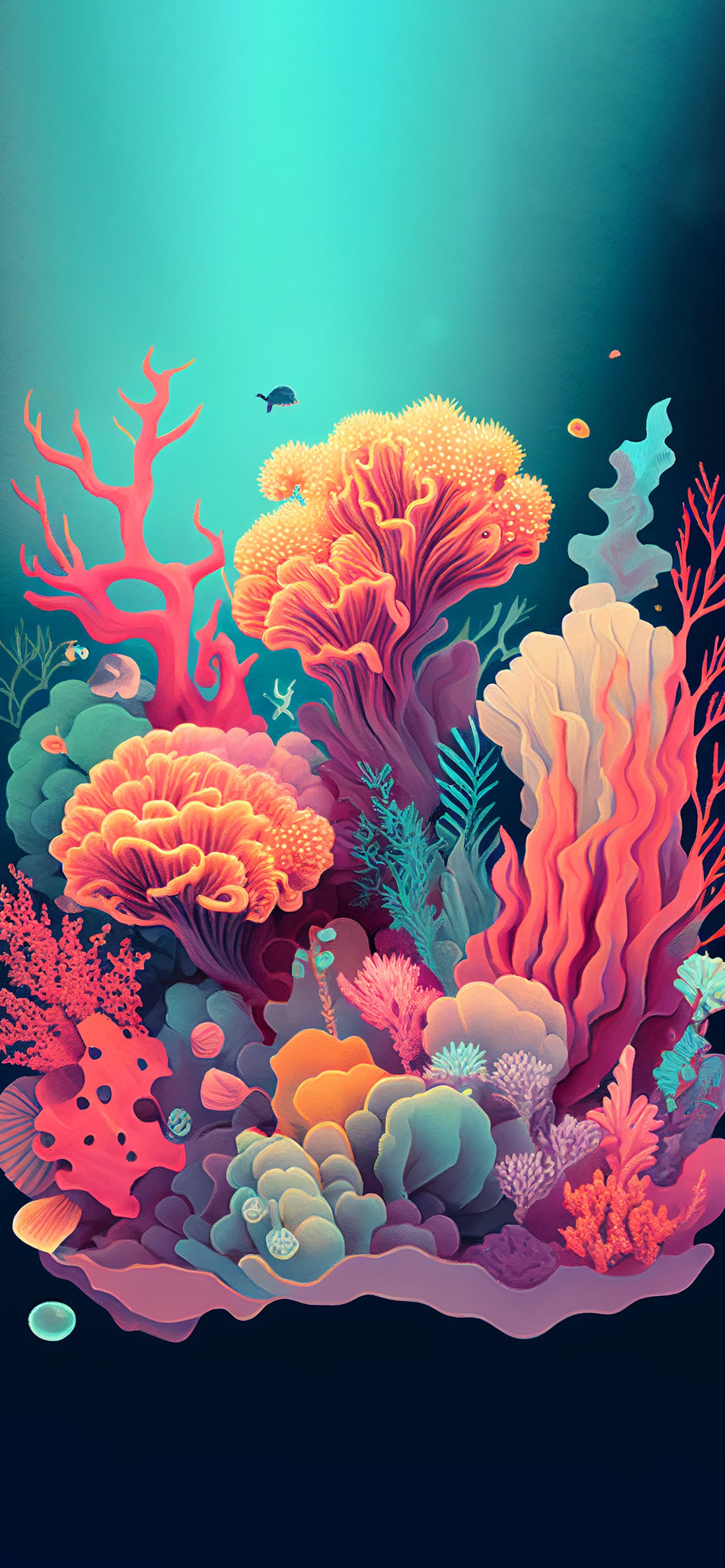Coral Reef Bloom - Pro phone wallpaper