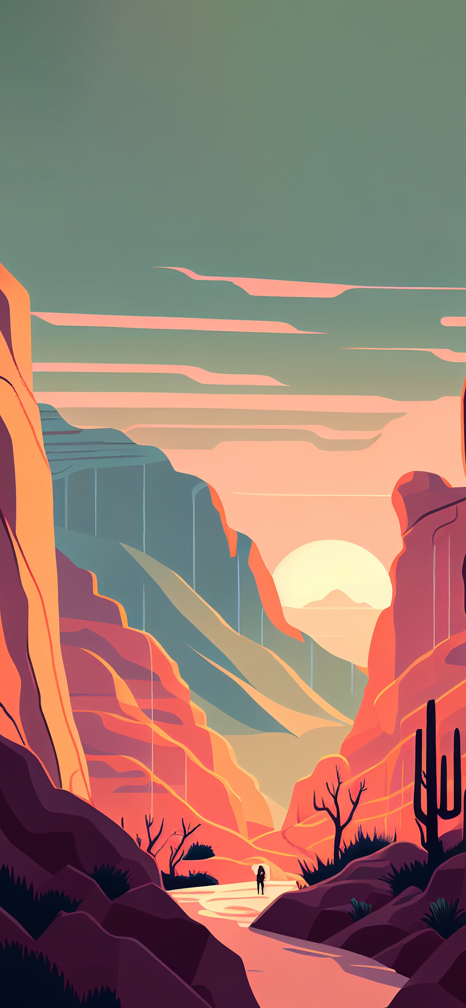 Desert Canyon Sunset - Pro phone wallpaper