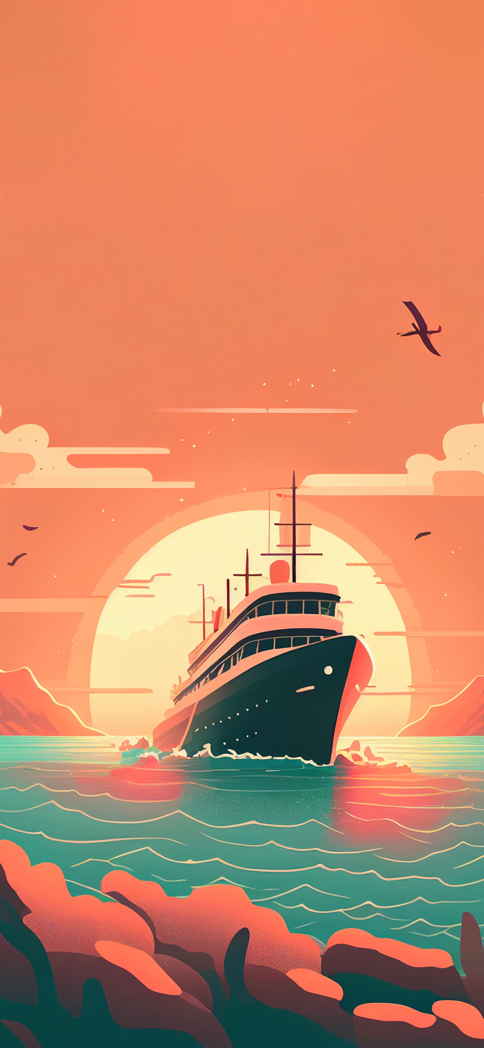 Sunset Cruise Voyage - Pro phone wallpaper