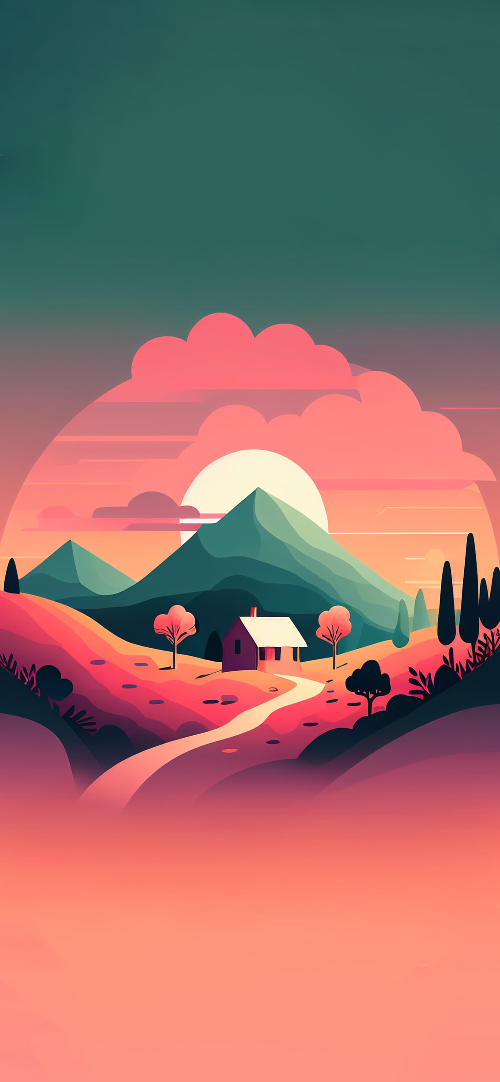 Pastel Valley View - Pro phone wallpaper