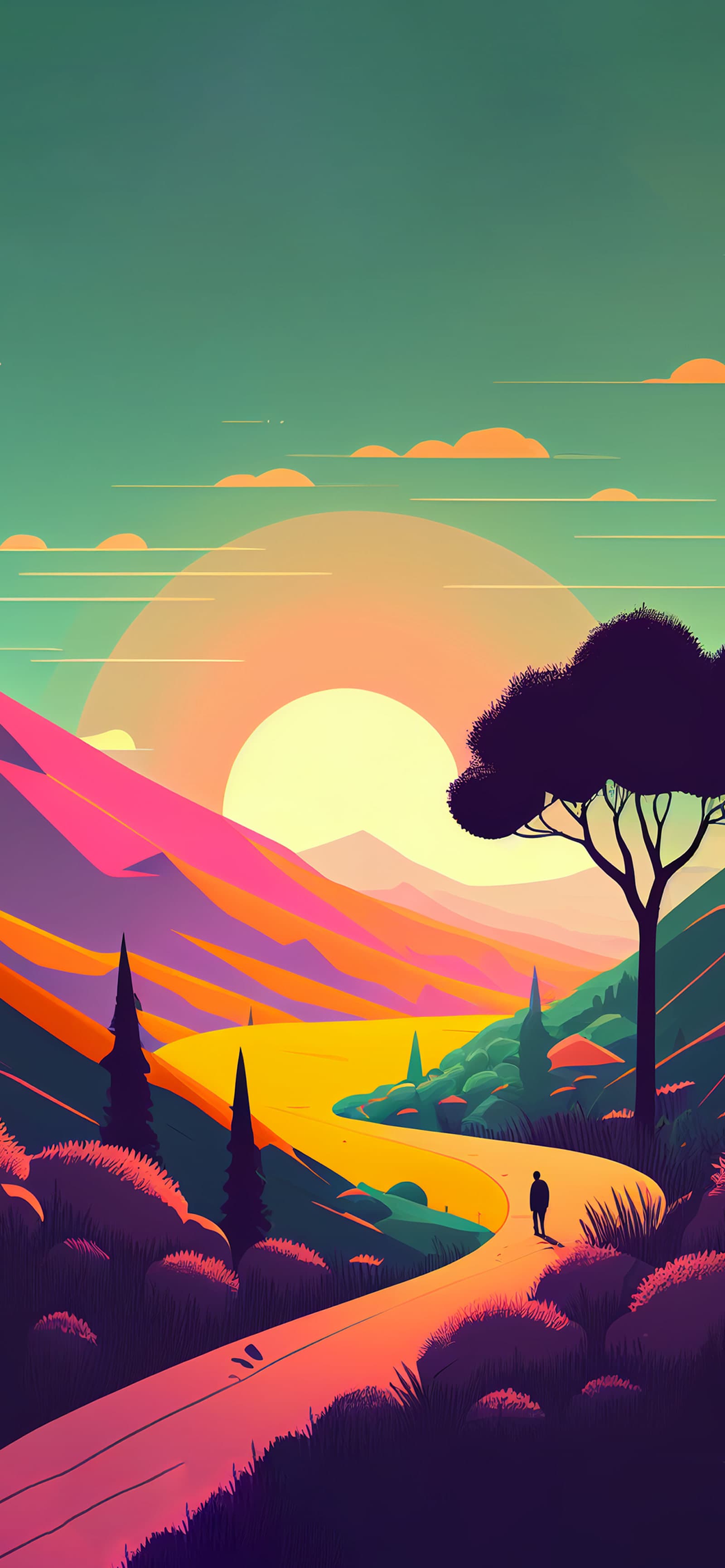 Sunset Road Trip - Pro phone wallpaper