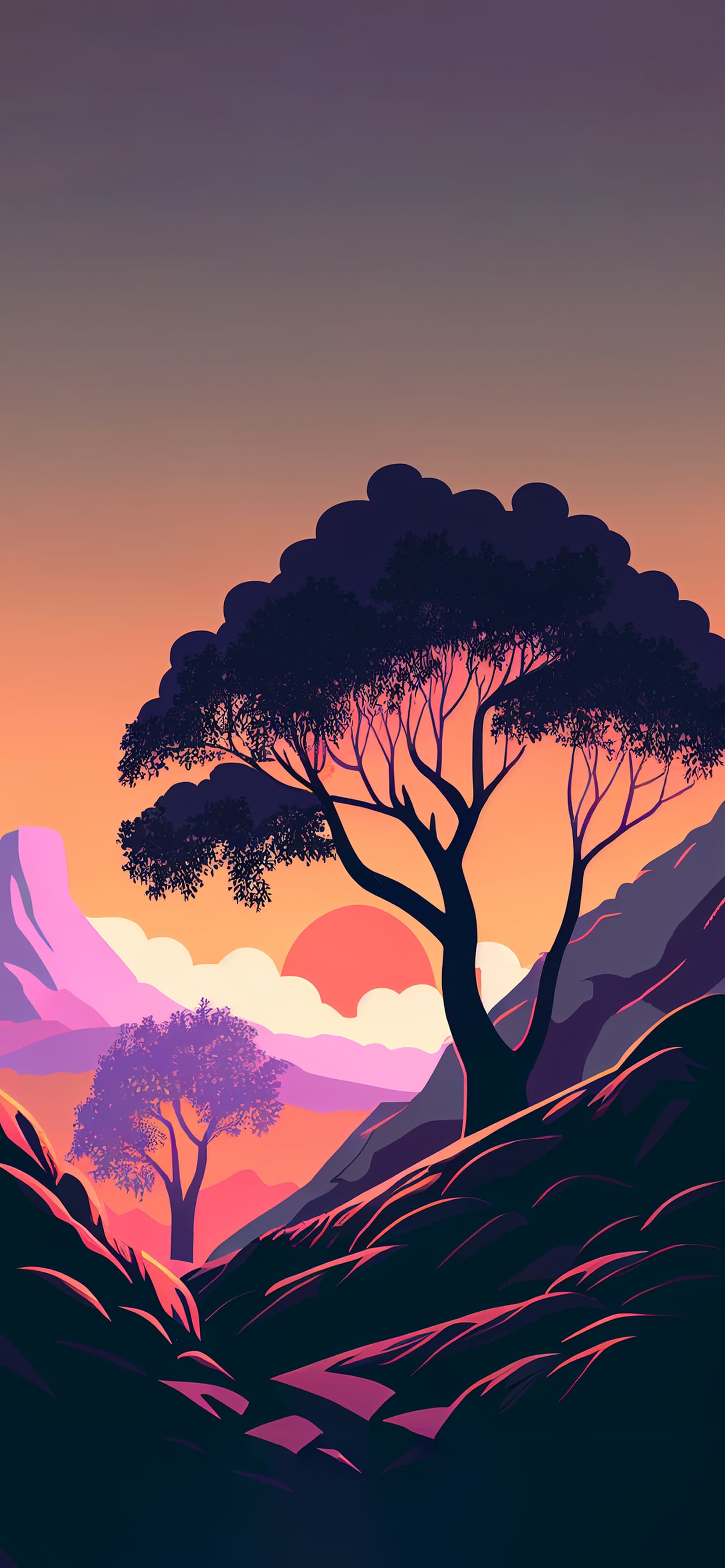 Silhouette Sunset - Pro phone wallpaper