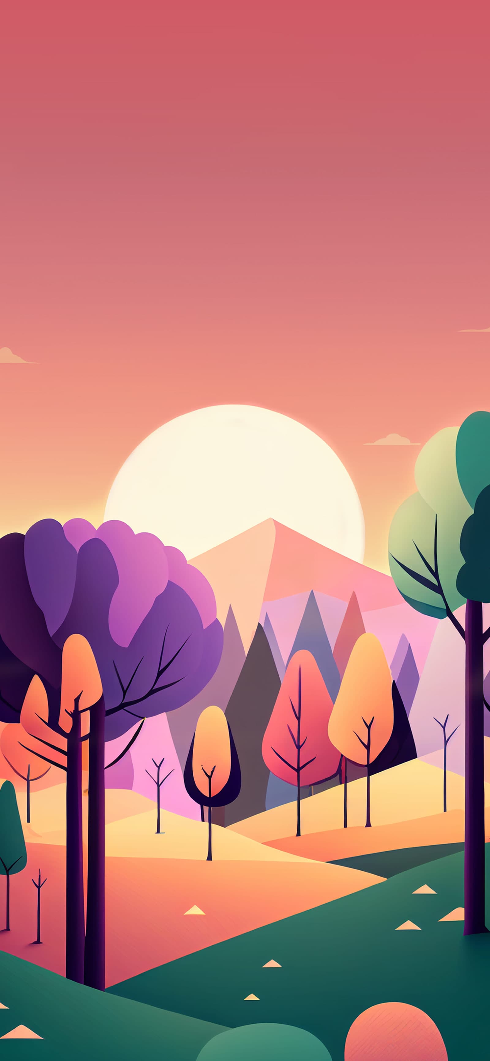 Geometric Sunset - Pro phone wallpaper