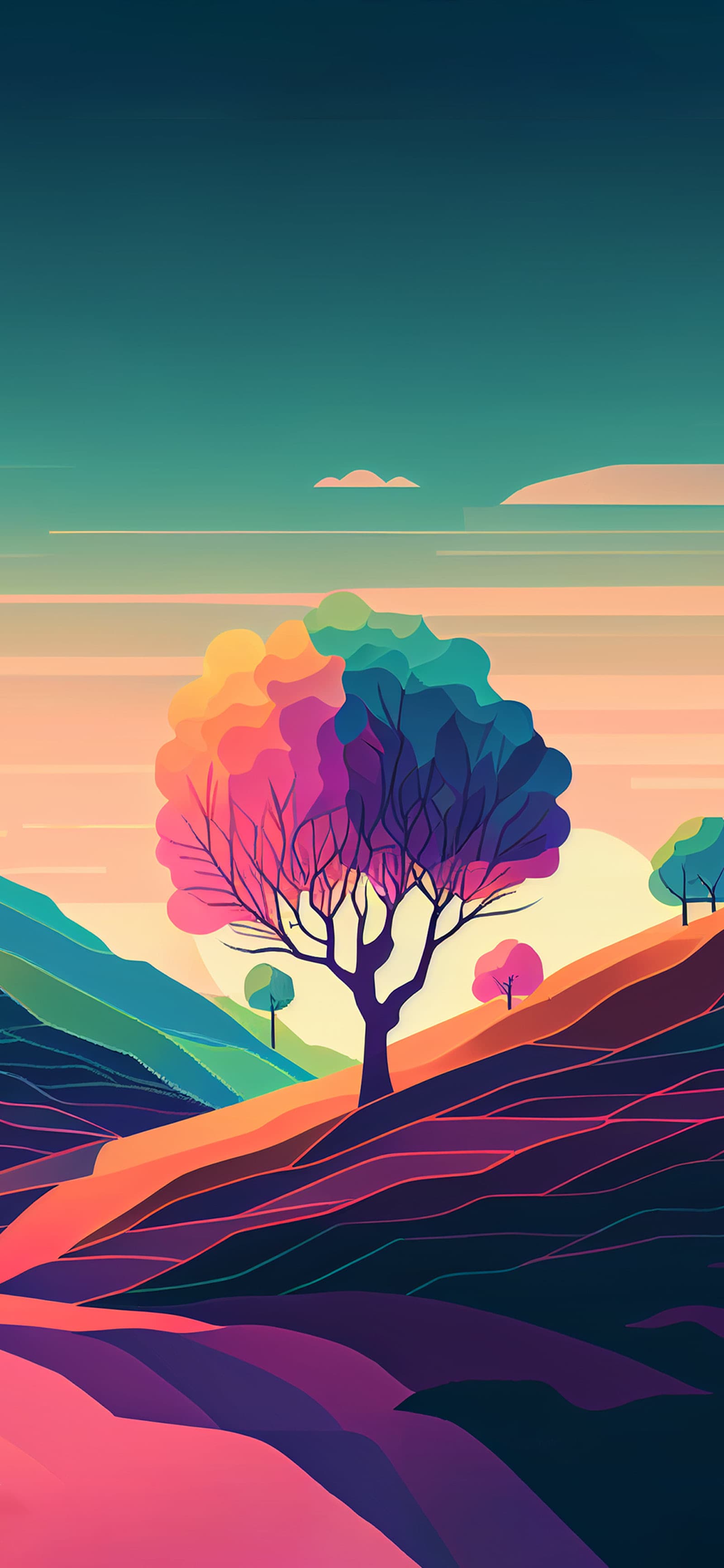 Colorful Tree - Pro phone wallpaper