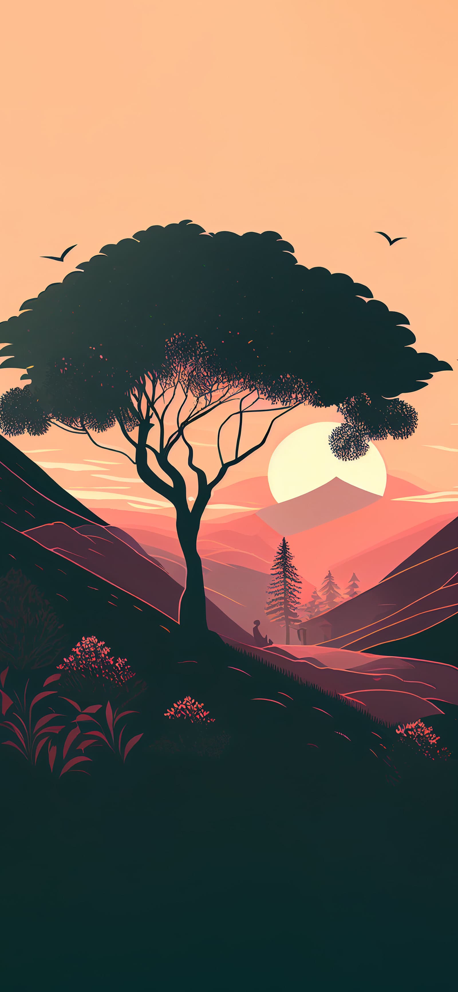 Silhouette Sunset - Pro phone wallpaper