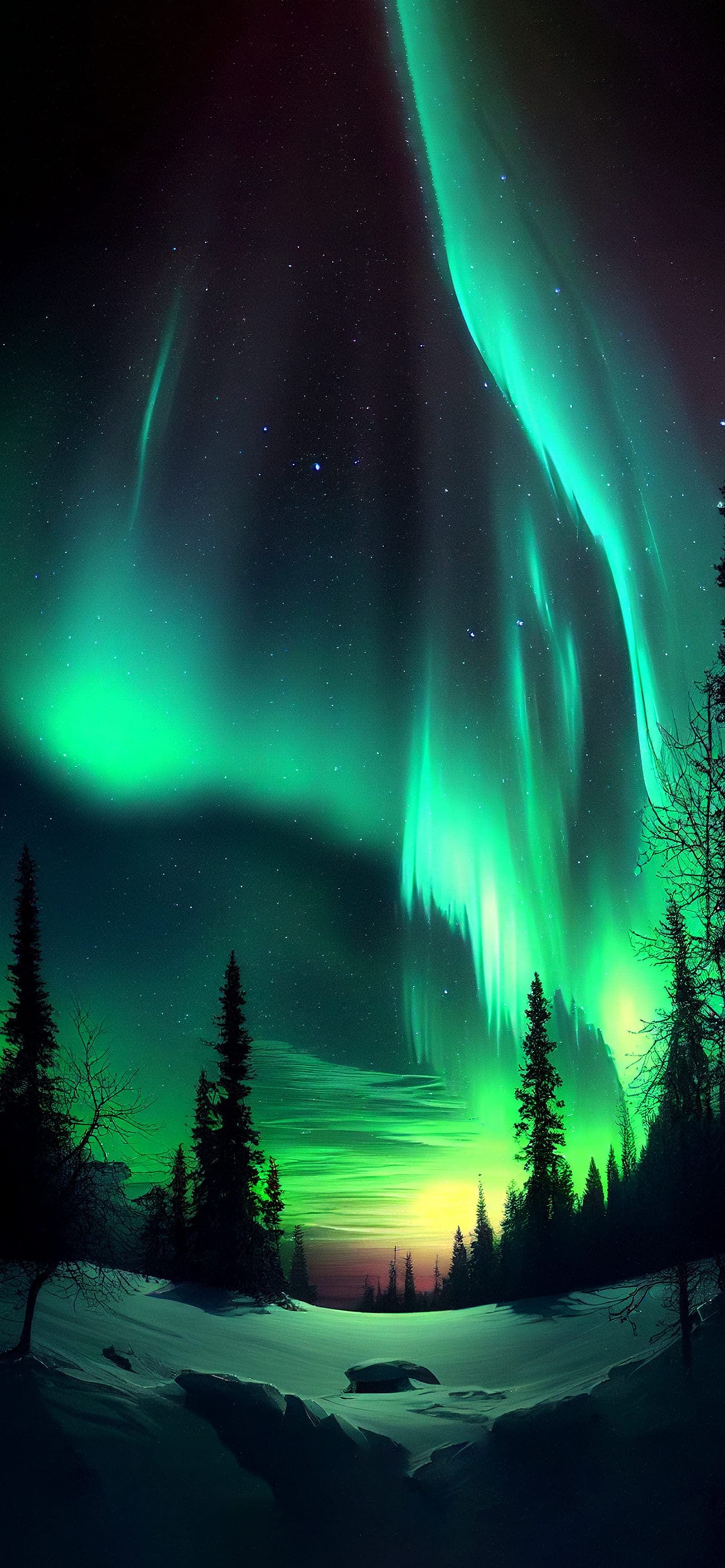 Aurora Borealis Night - Pro phone wallpaper