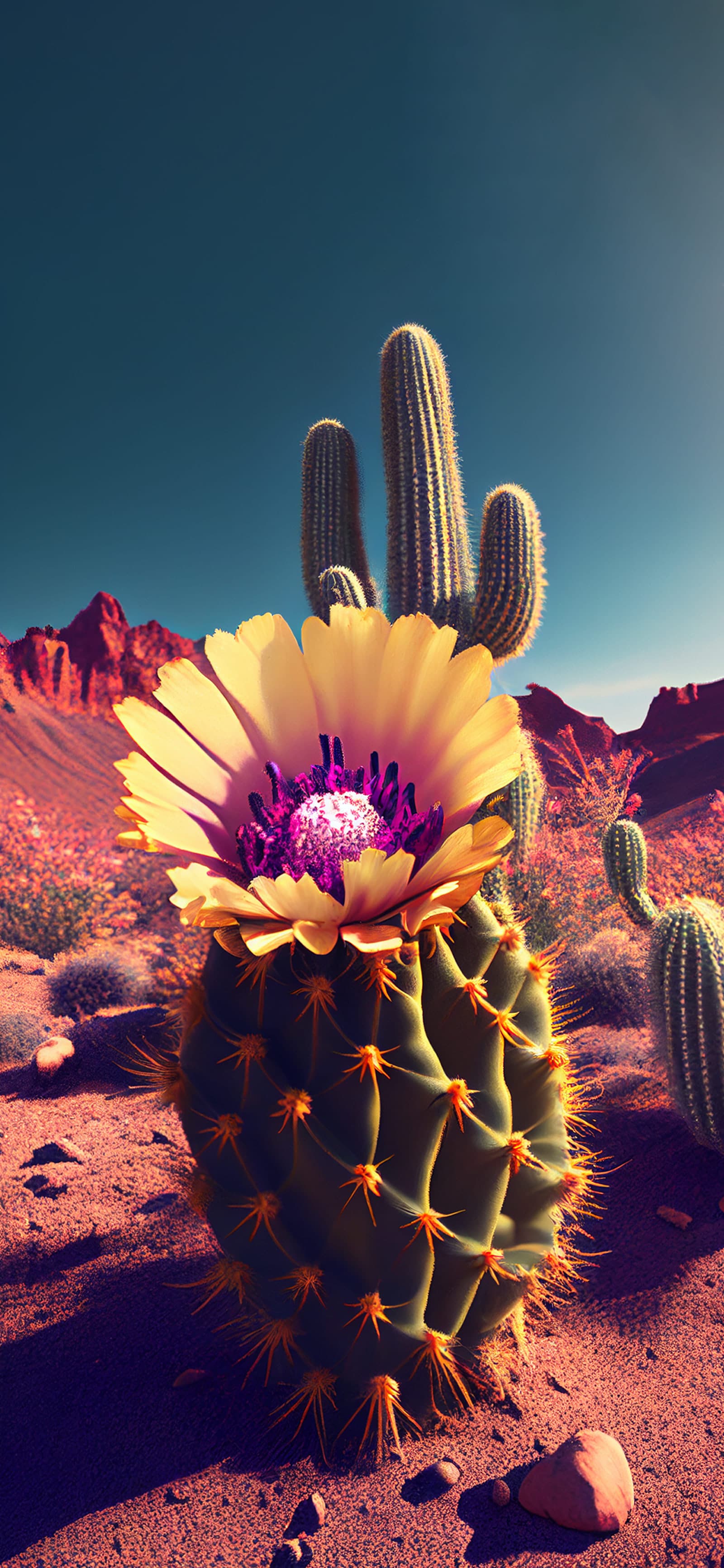 Desert Bloom Cactus - Pro phone wallpaper