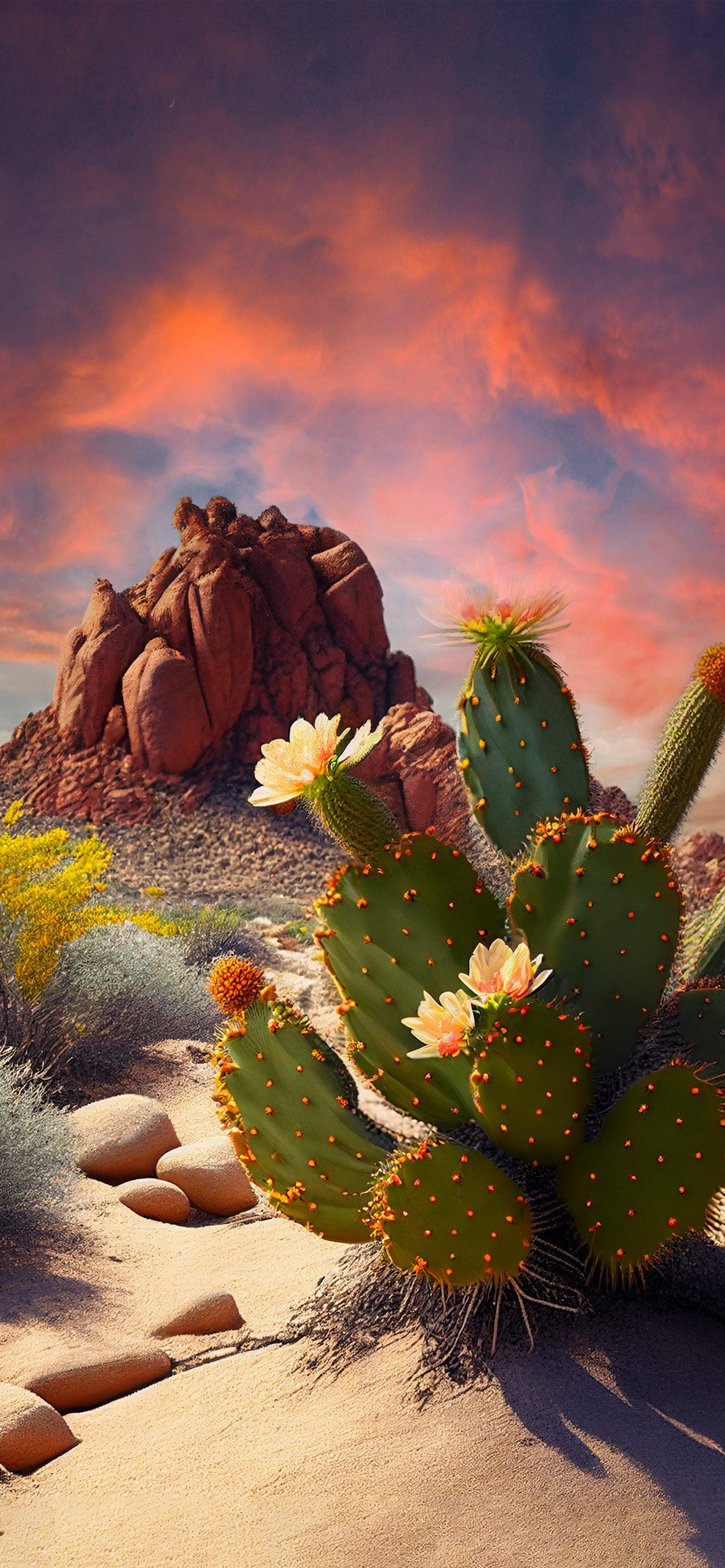 Desert Bloom Vista - Pro phone wallpaper