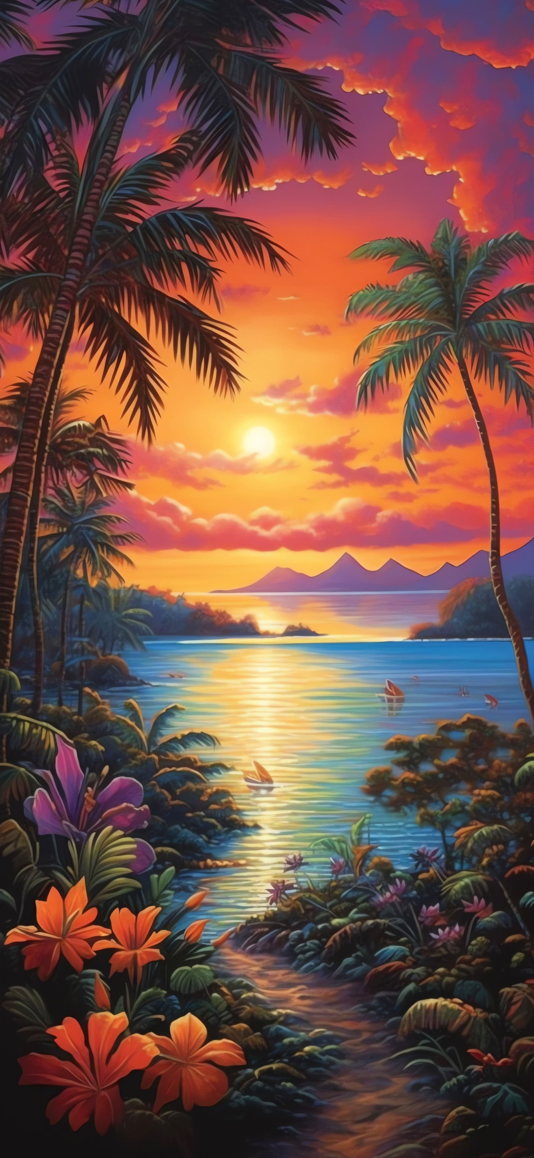 Tropical Sunset - Pro phone wallpaper