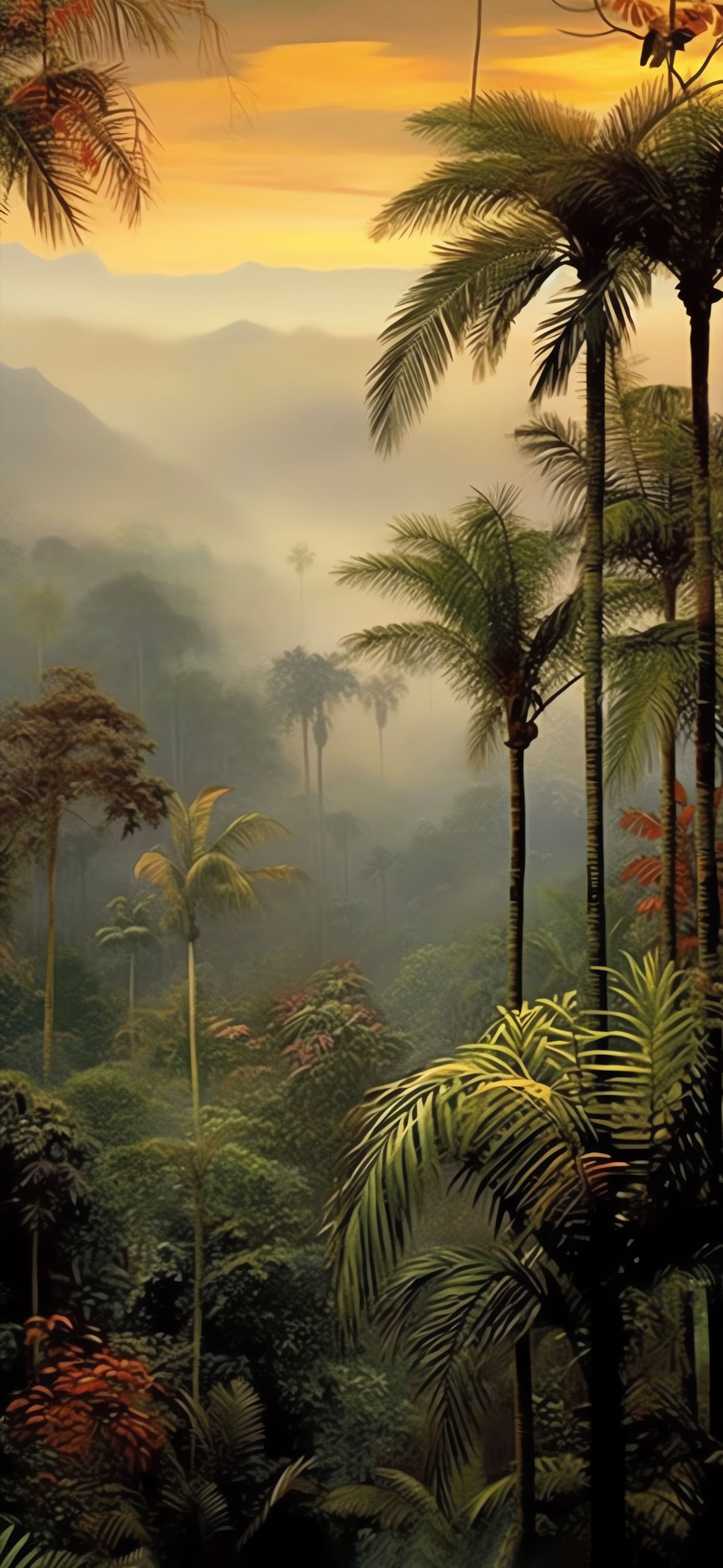 Misty Jungle Canopy - Pro phone wallpaper