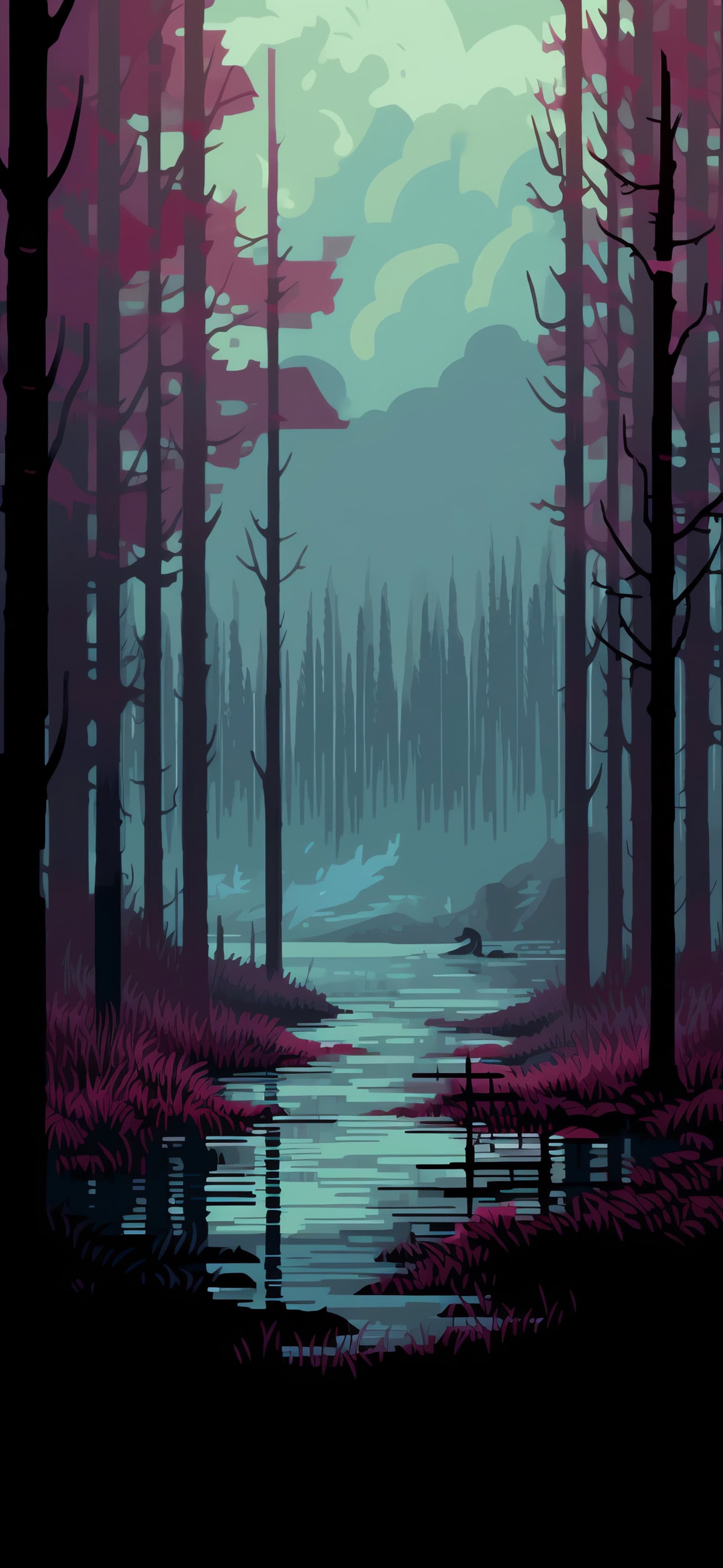 Enchanted Forest Stream - Pro phone wallpaper