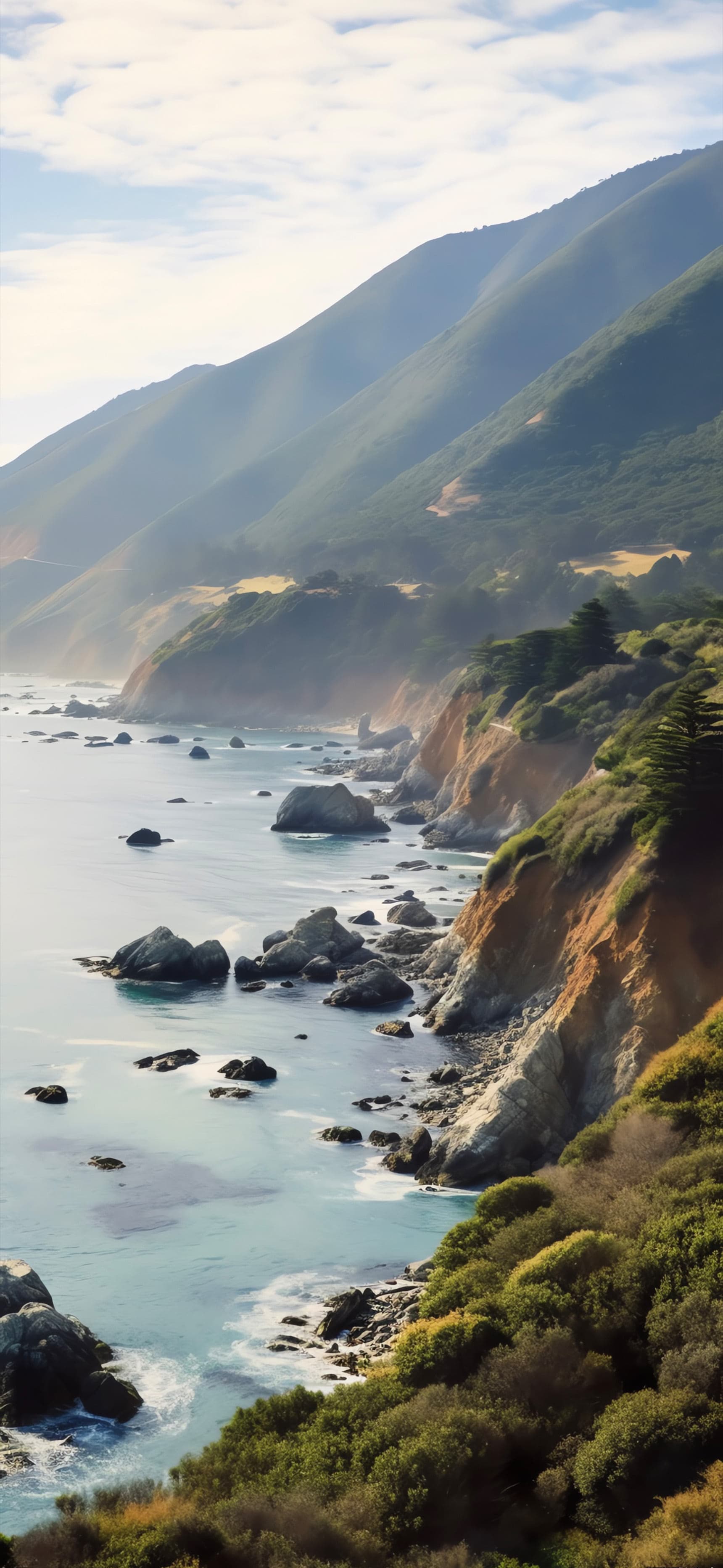 Coastal Mountain View - Pro phone wallpaper