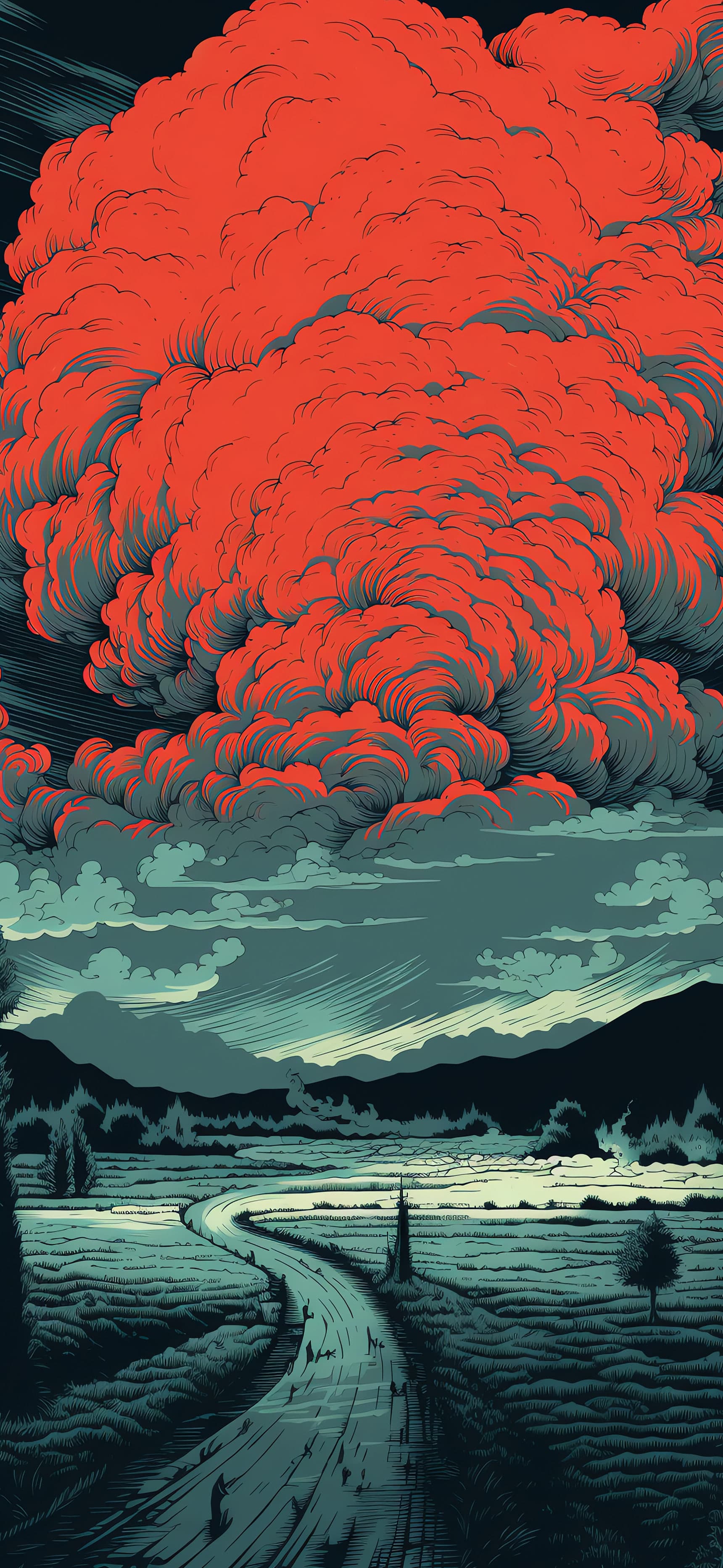 Red Cloudscape - Pro phone wallpaper