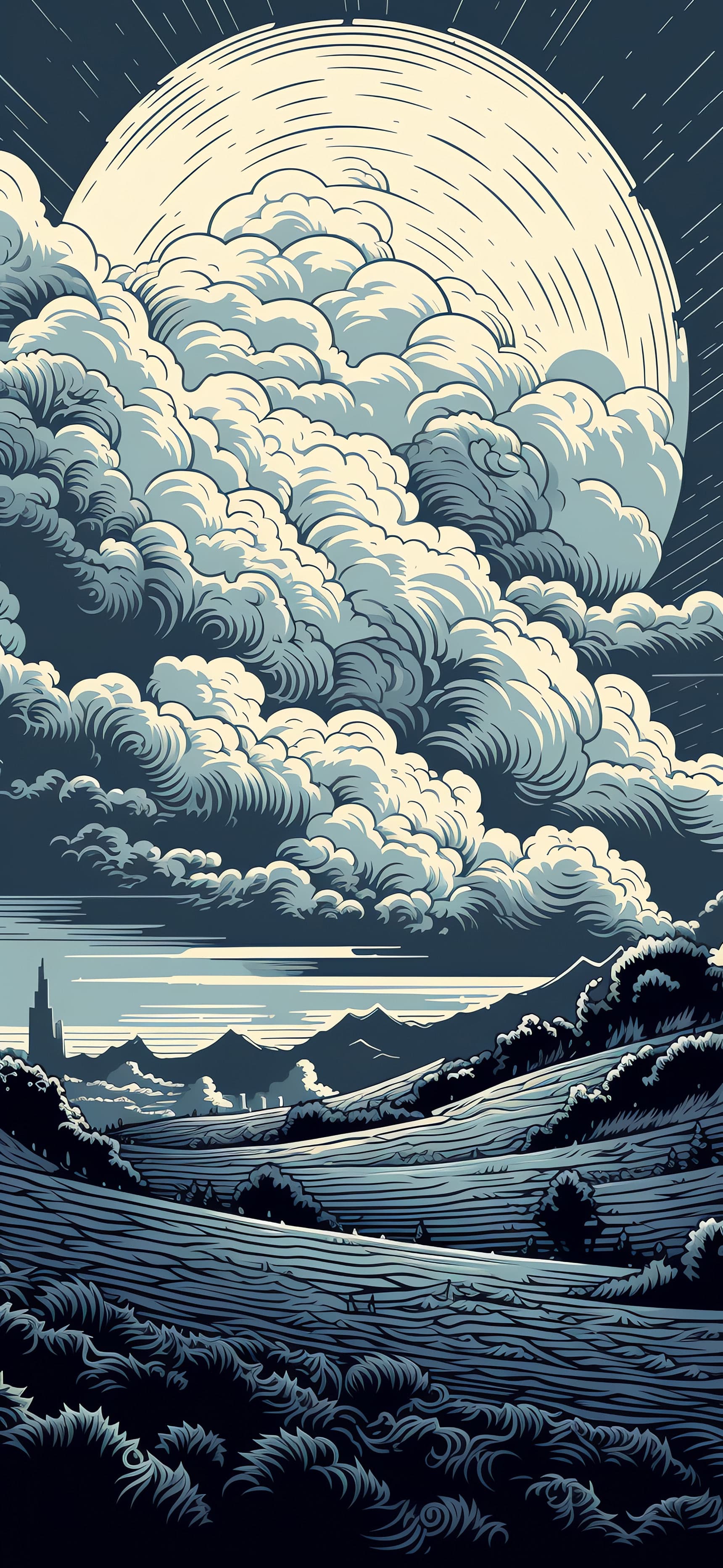 Lunar Clouds - Pro phone wallpaper