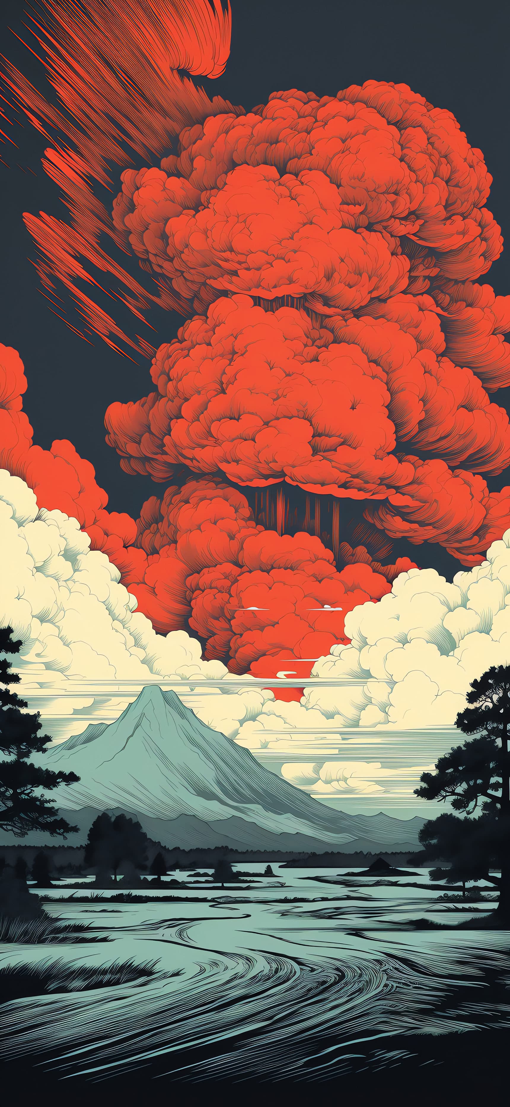 Volcanic Landscape - Pro phone wallpaper