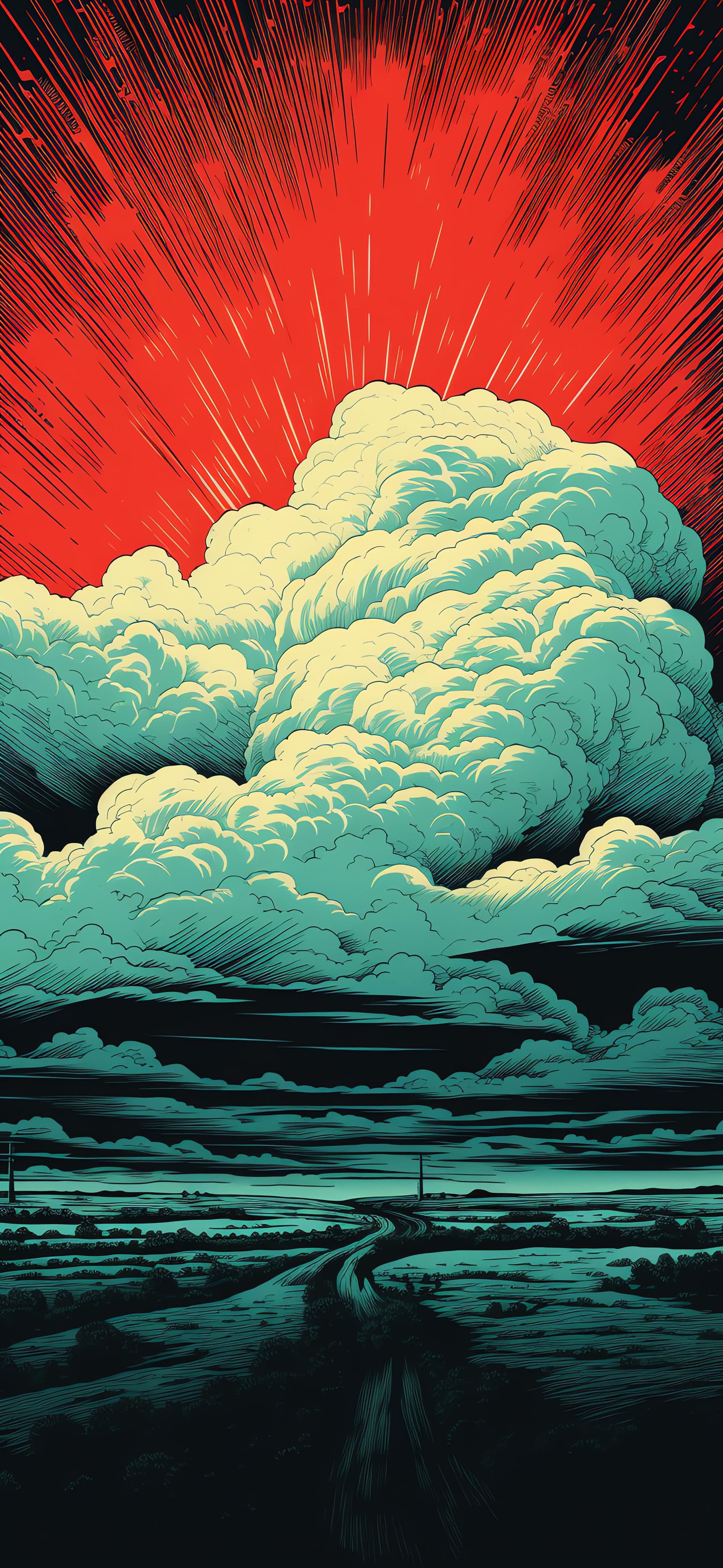 Dramatic Sky Road - Pro phone wallpaper