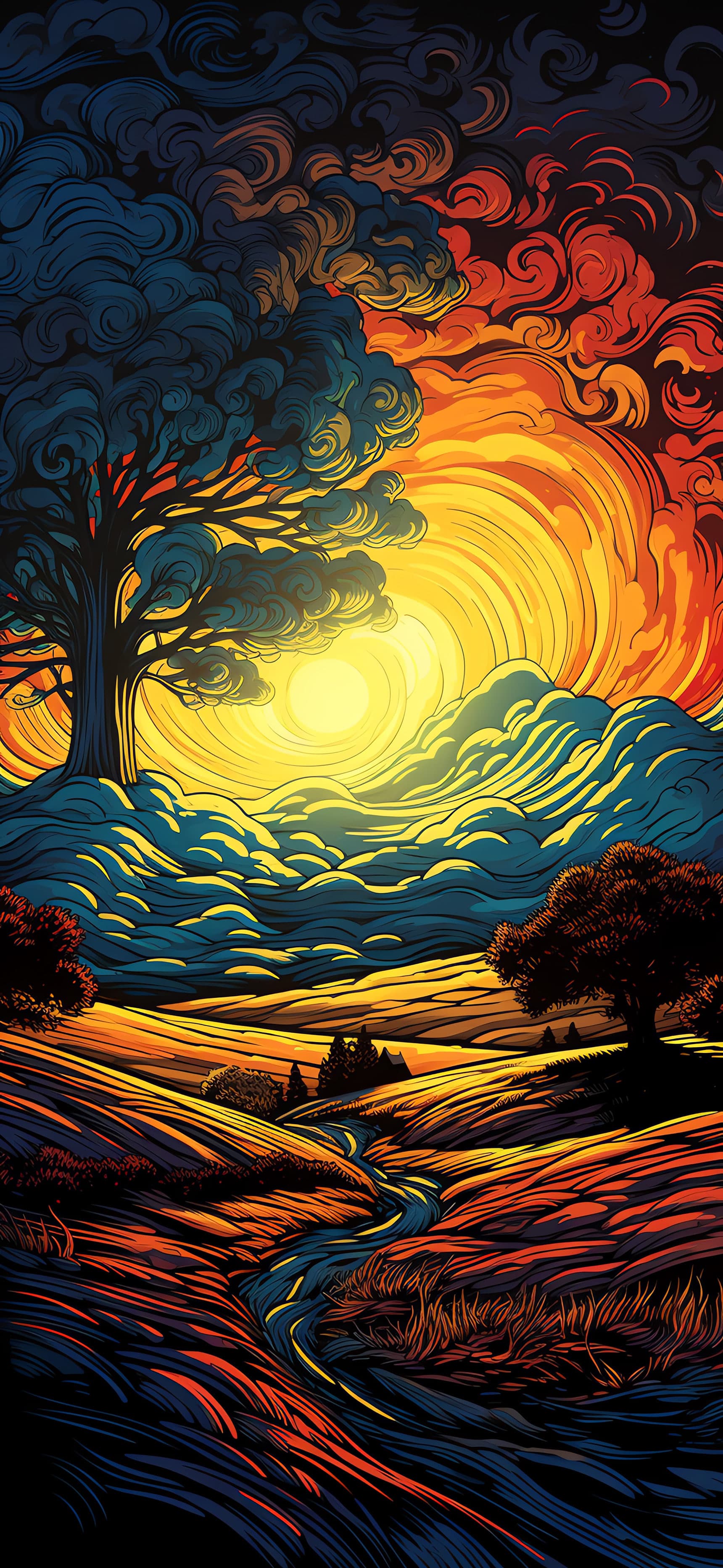 Golden Horizon - Pro phone wallpaper