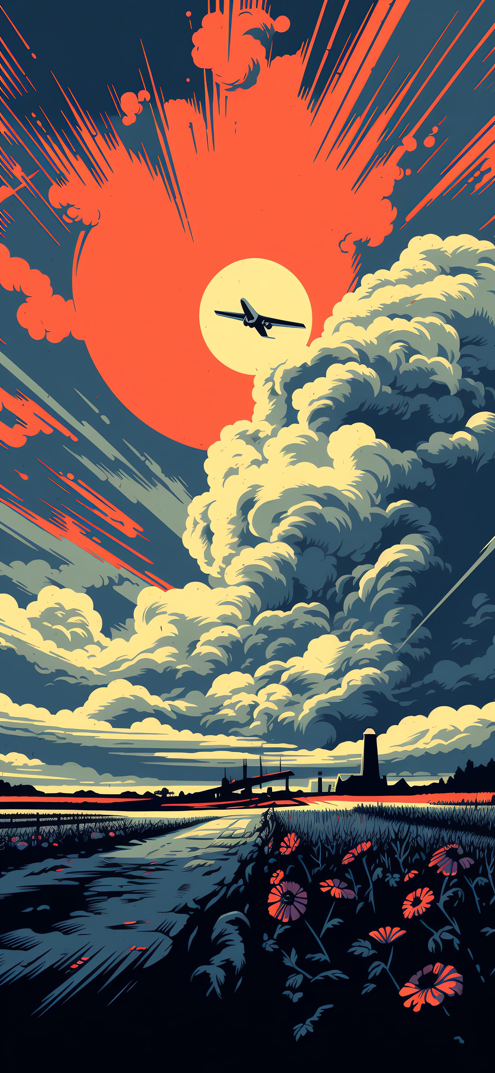 Aerial Sunset - Pro phone wallpaper