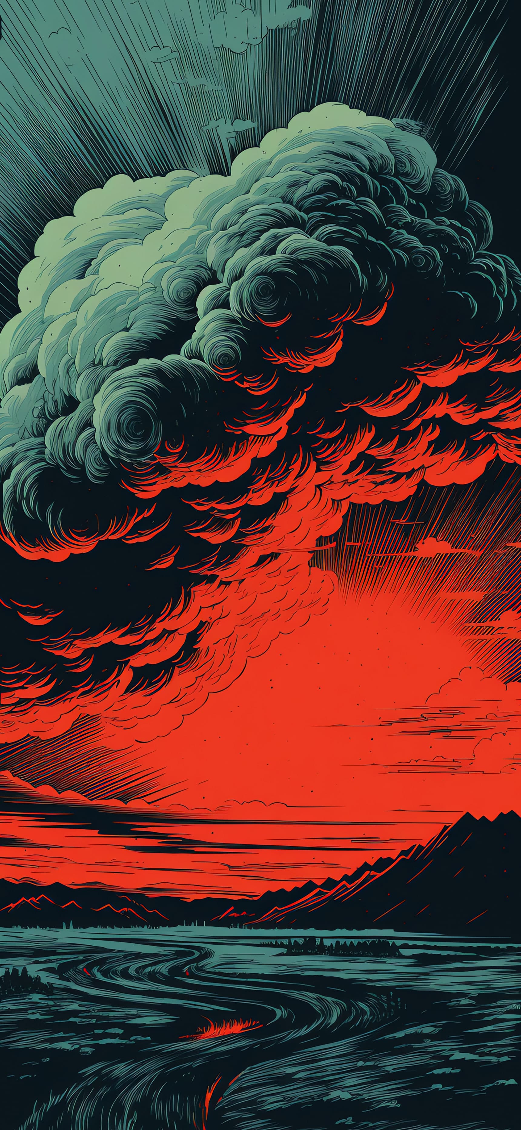 Apocalyptic Sky Burst - Pro phone wallpaper