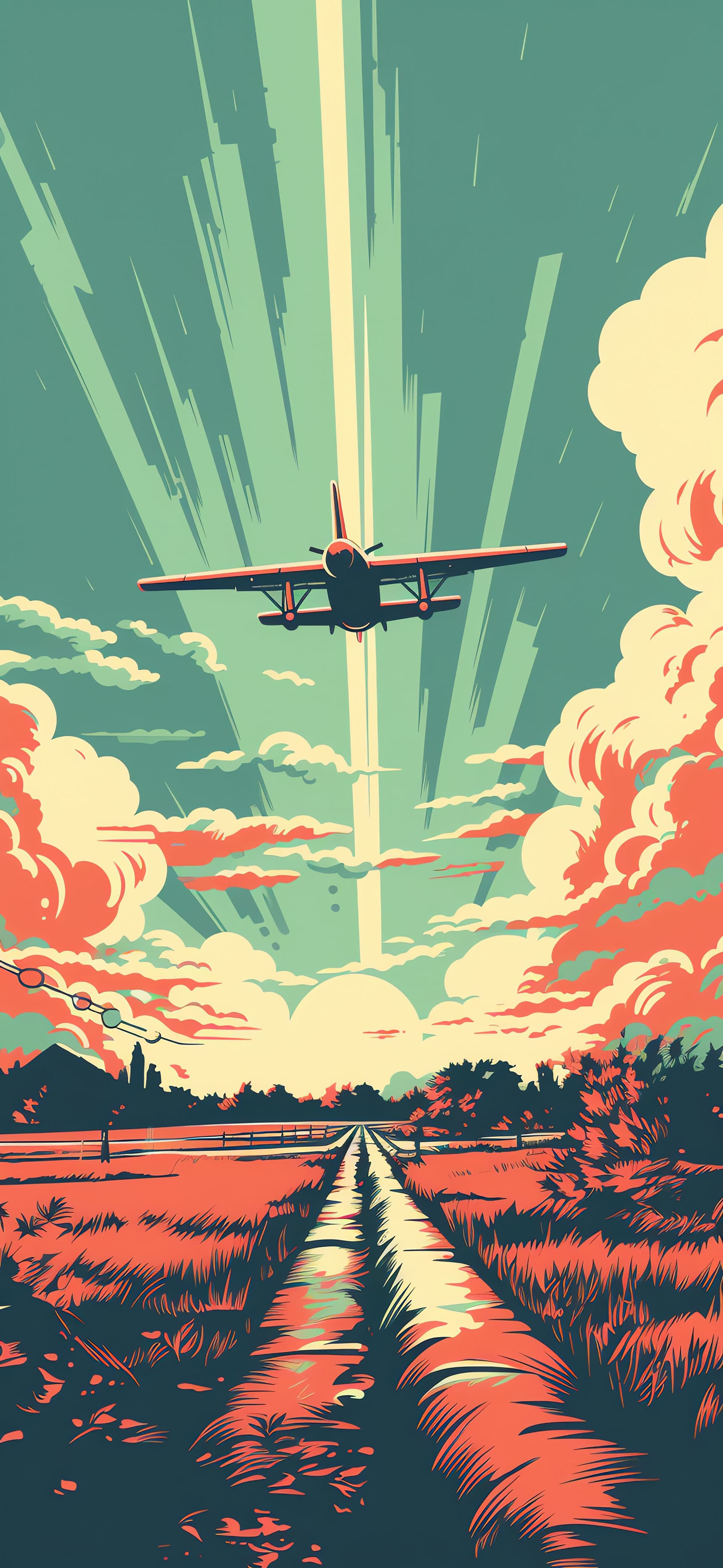 Rural Flight Scene - Pro phone wallpaper