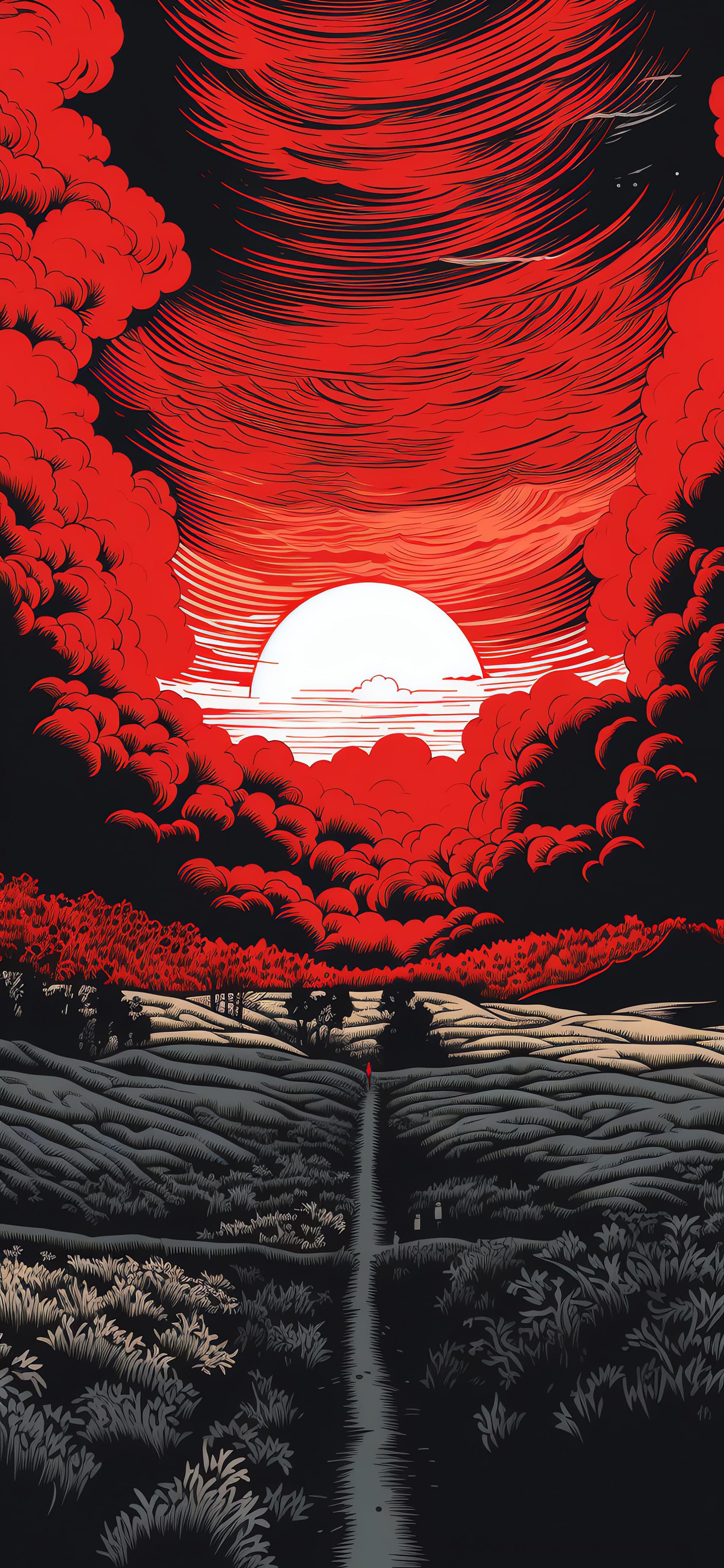 Crimson Sky Journey - Pro phone wallpaper