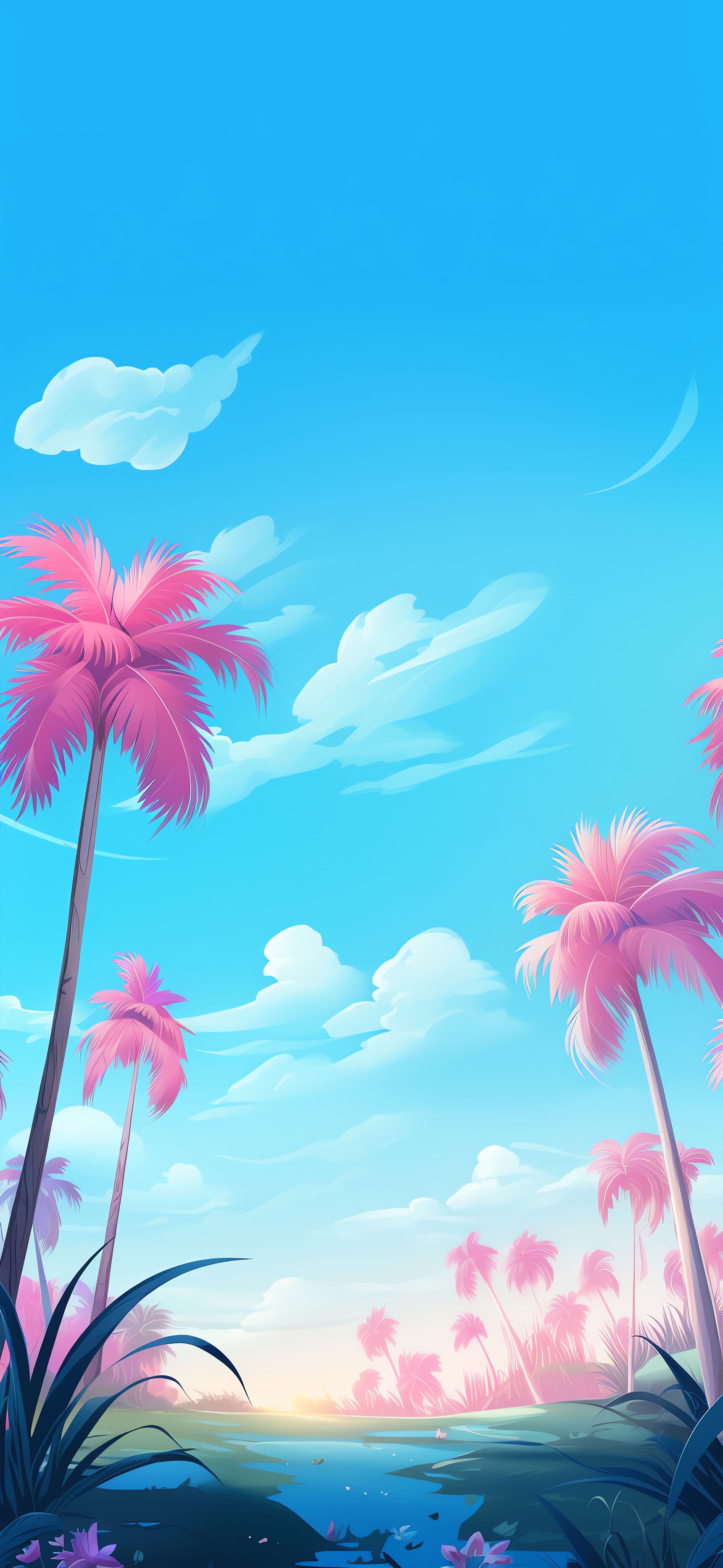 Tropical Pink Paradise - Pro phone wallpaper