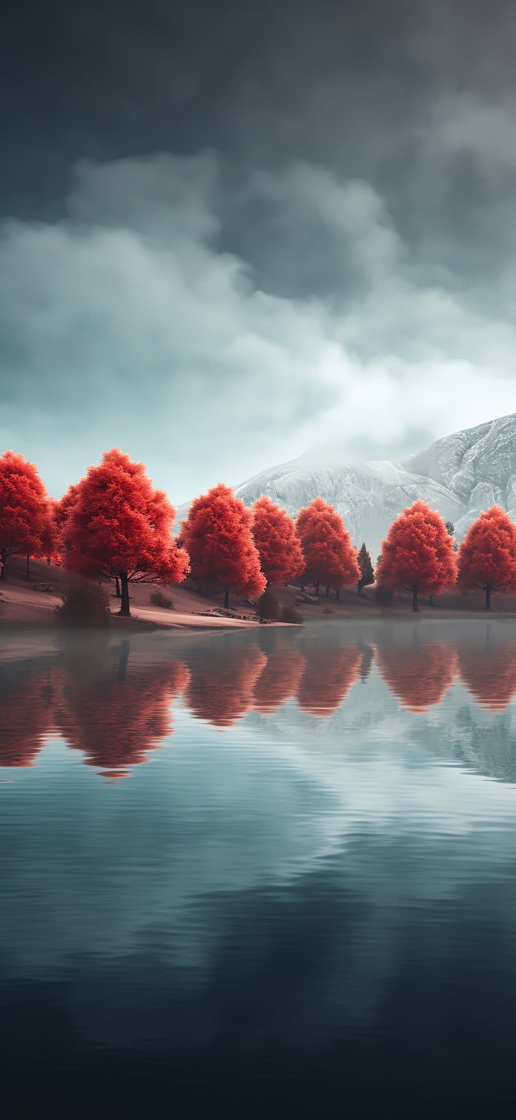 Autumn Lake Reflection - Pro phone wallpaper