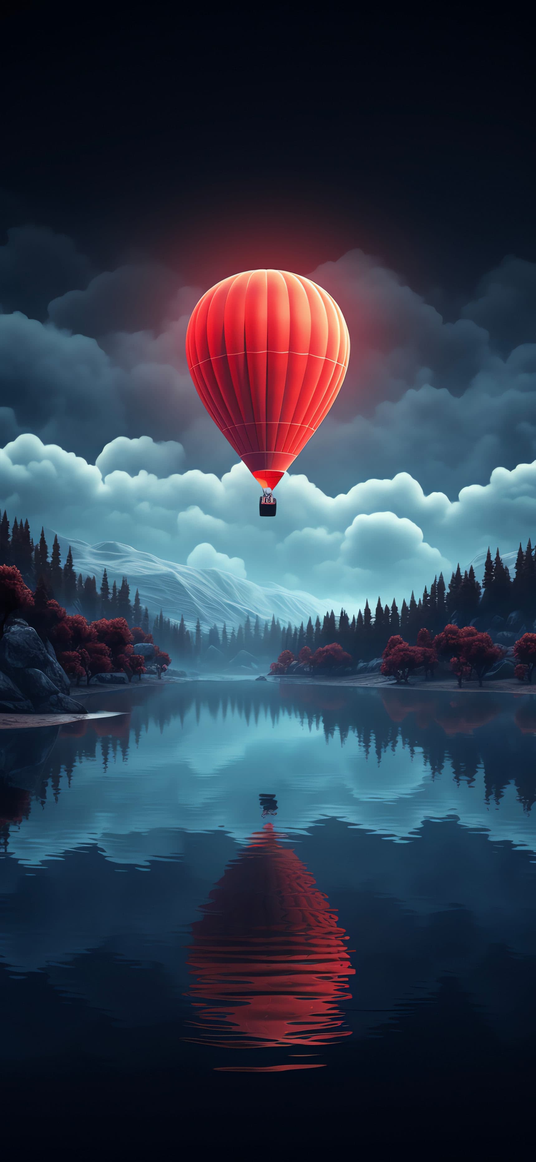 Crimson Balloon Serenity - Pro phone wallpaper