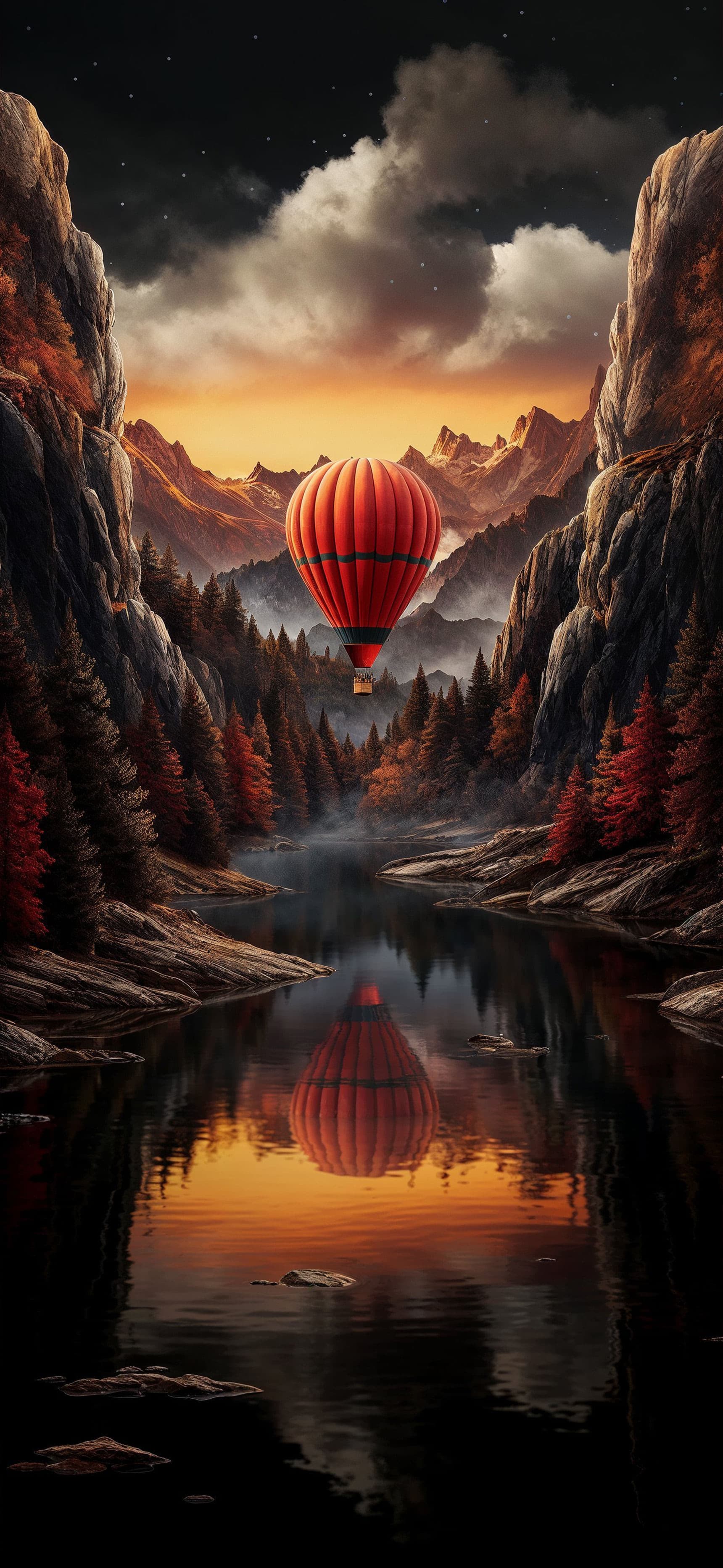 Autumn Balloon Journey - Pro phone wallpaper