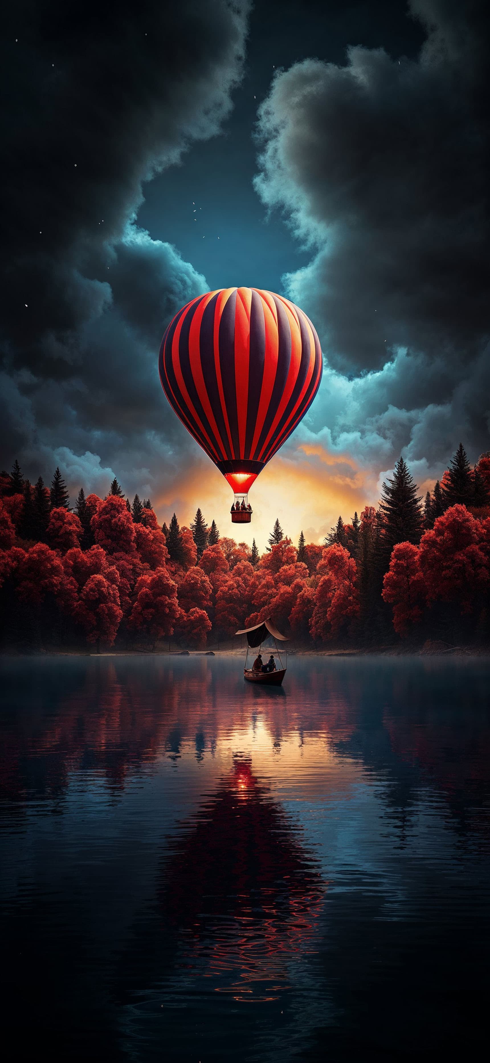 Balloon Lake Reflection - Pro phone wallpaper