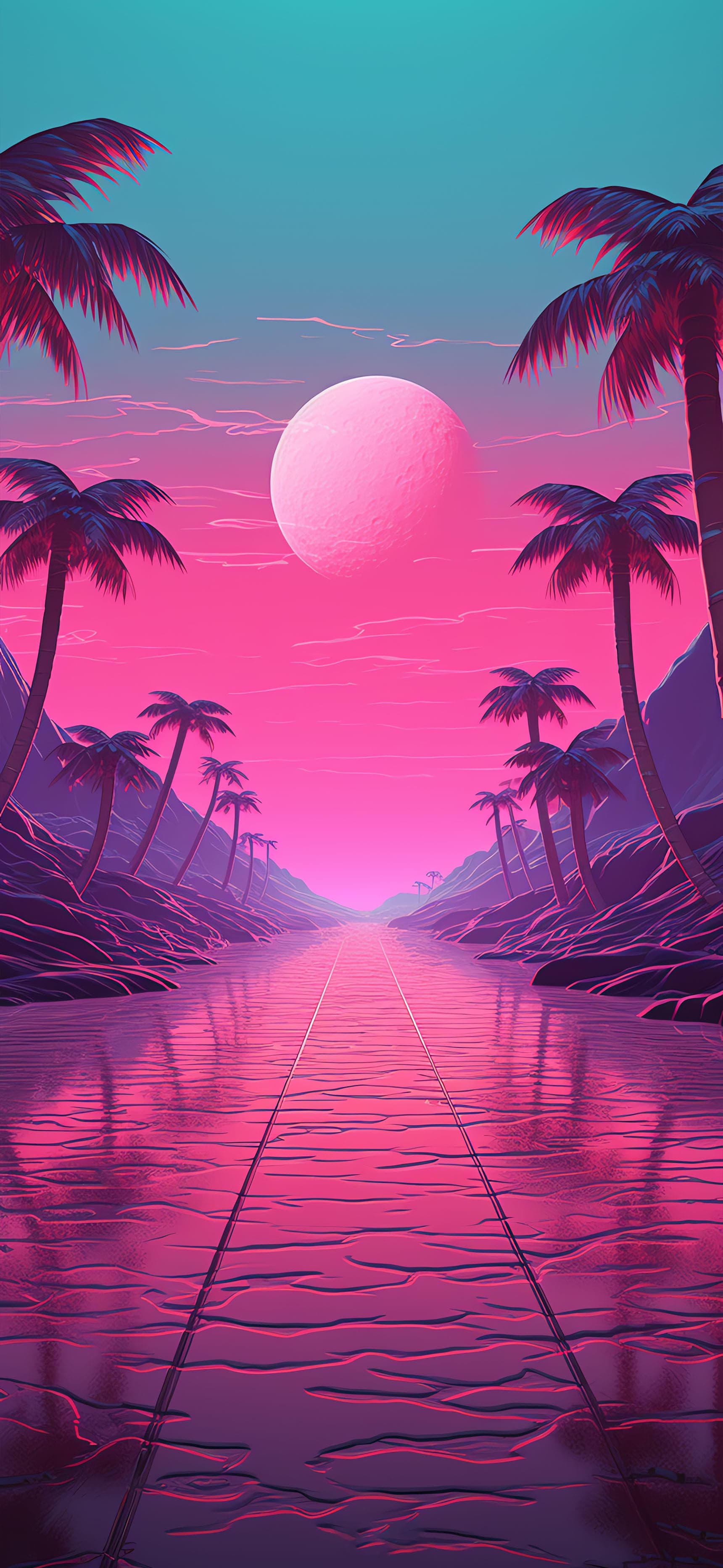 Retro Beach Drive - Pro phone wallpaper