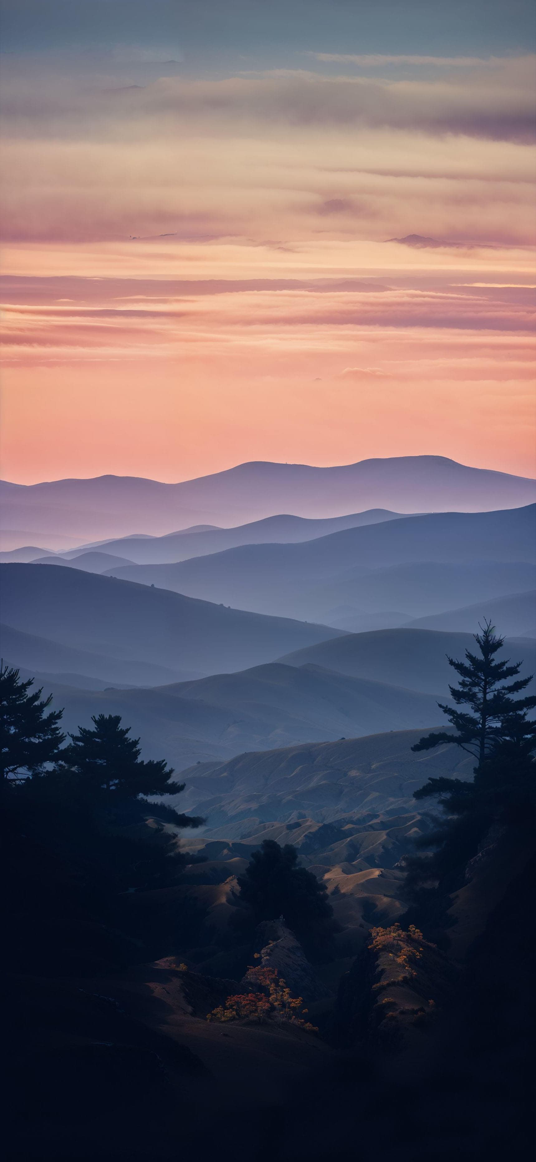 Mountain Sunset Vista - Pro phone wallpaper