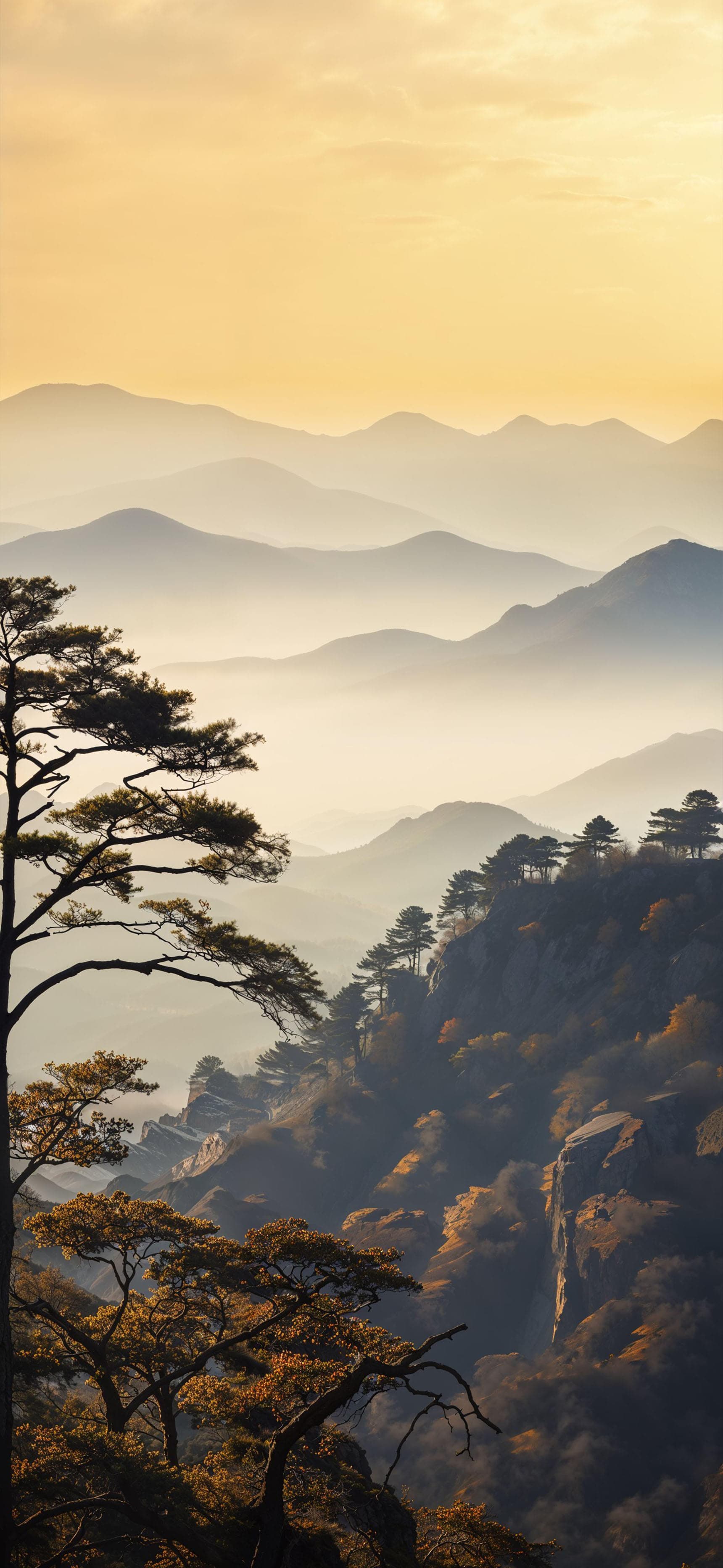 Misty Mountain Vista - Pro phone wallpaper