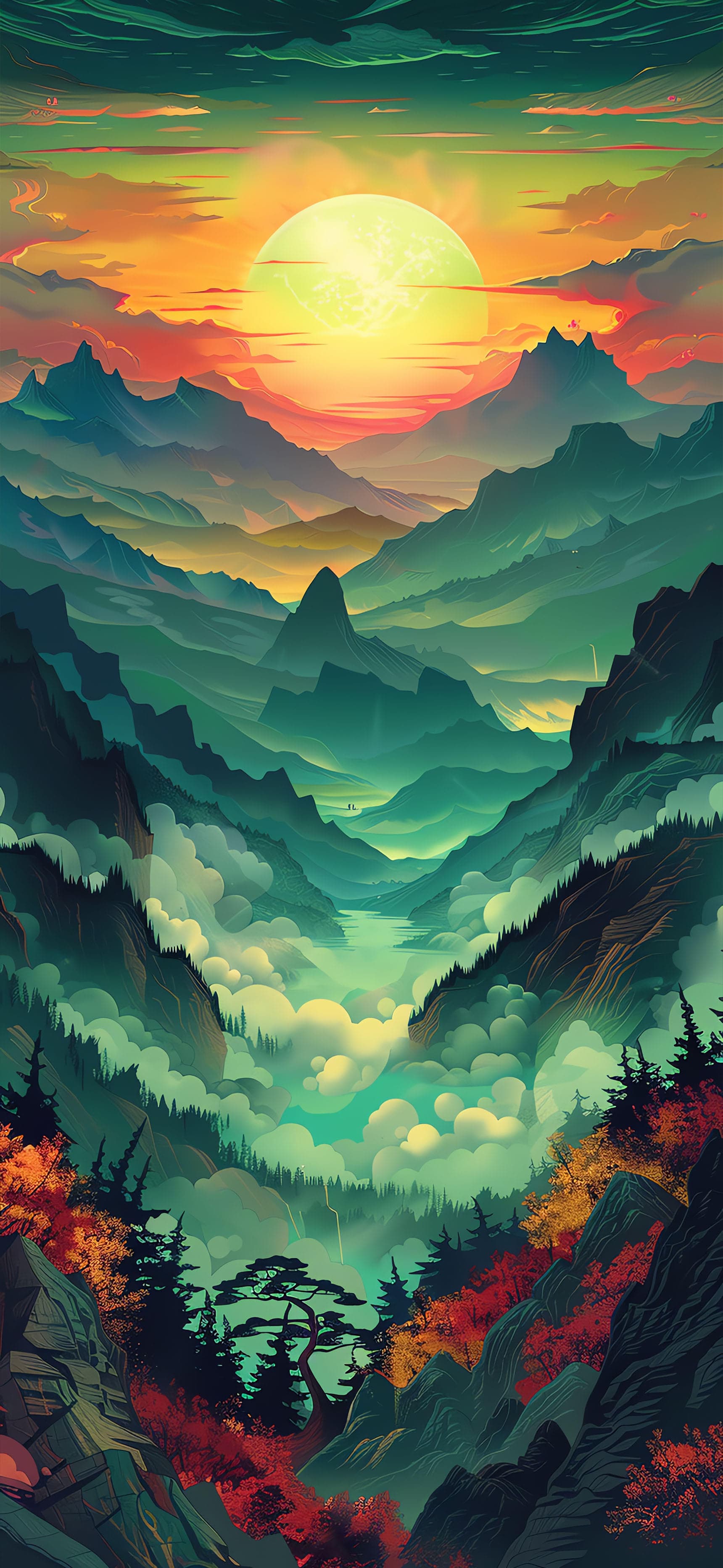 Emerald Valley View - Pro phone wallpaper
